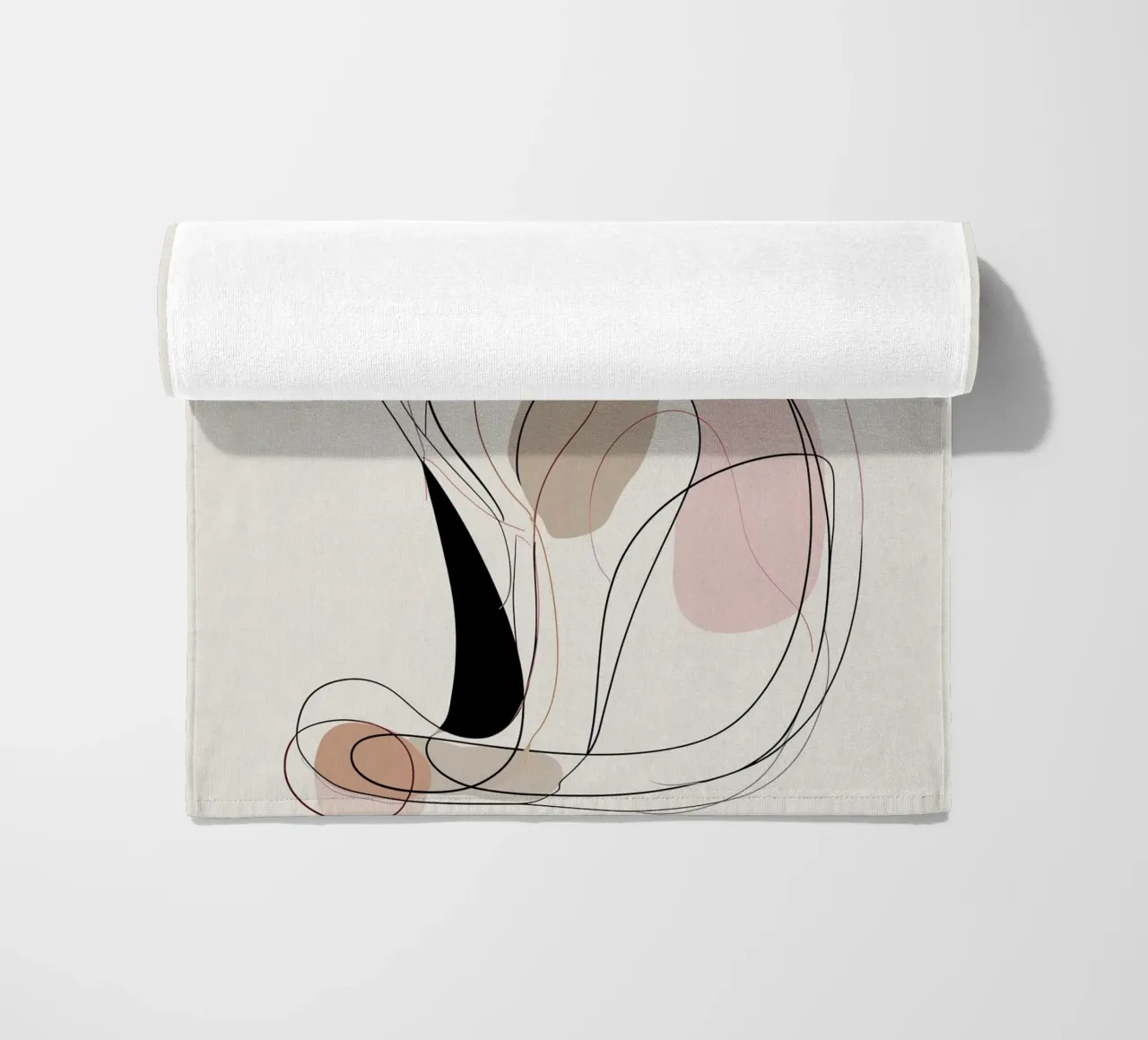 Elegant Graceful Cat Picture | Print Abstract Line Artwork toalla de playa de Kaji