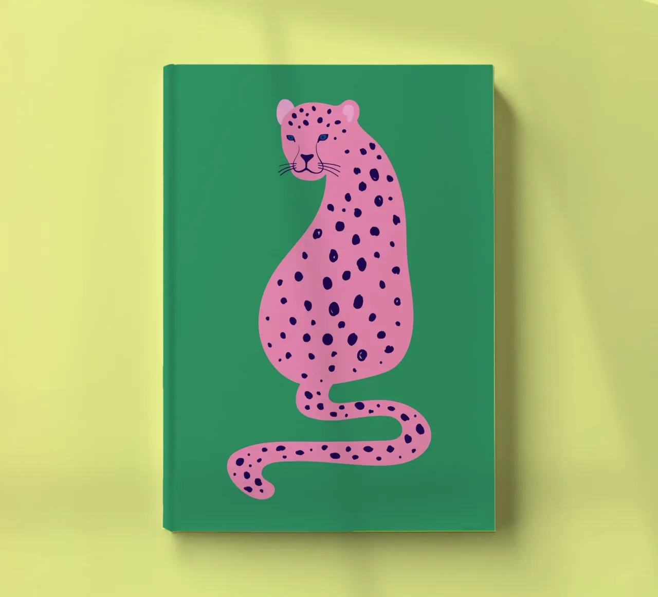 Pink Leopard Abstract - Green & Pink Pop Art Print notebook by homdeco