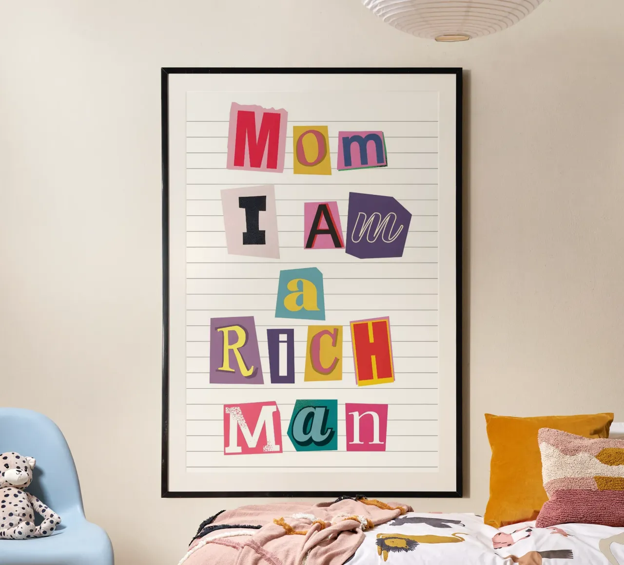 "Mama, ich bin ein reicher Mann" Collage - Empowering Zitat Kunst Poster von homdeco