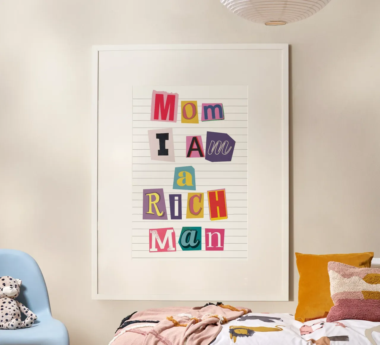 "Mama, ich bin ein reicher Mann" Collage - Empowering Zitat Kunst Poster von homdeco
