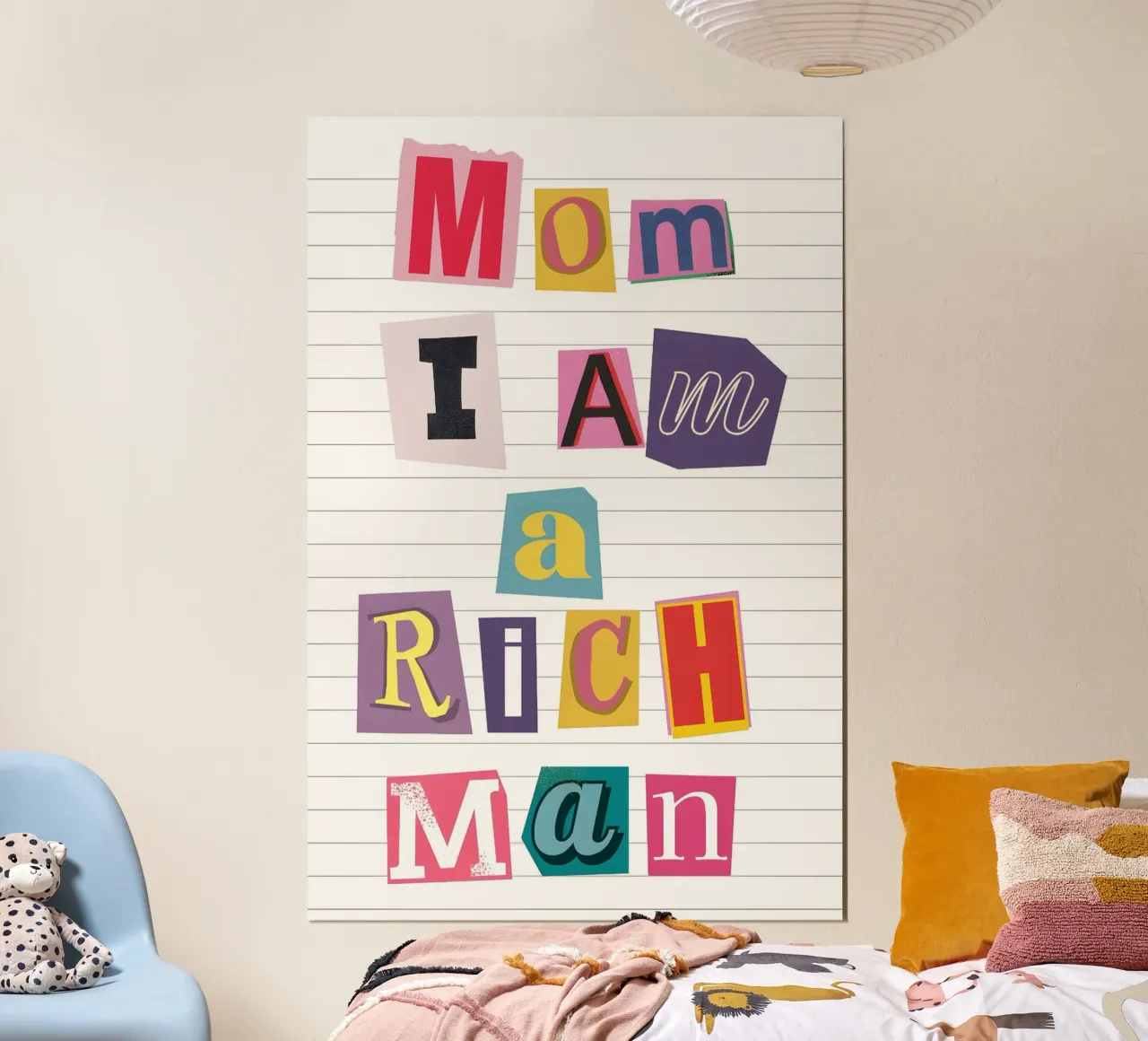 "Mama, ich bin ein reicher Mann" Collage - Empowering Zitat Kunst Poster von homdeco