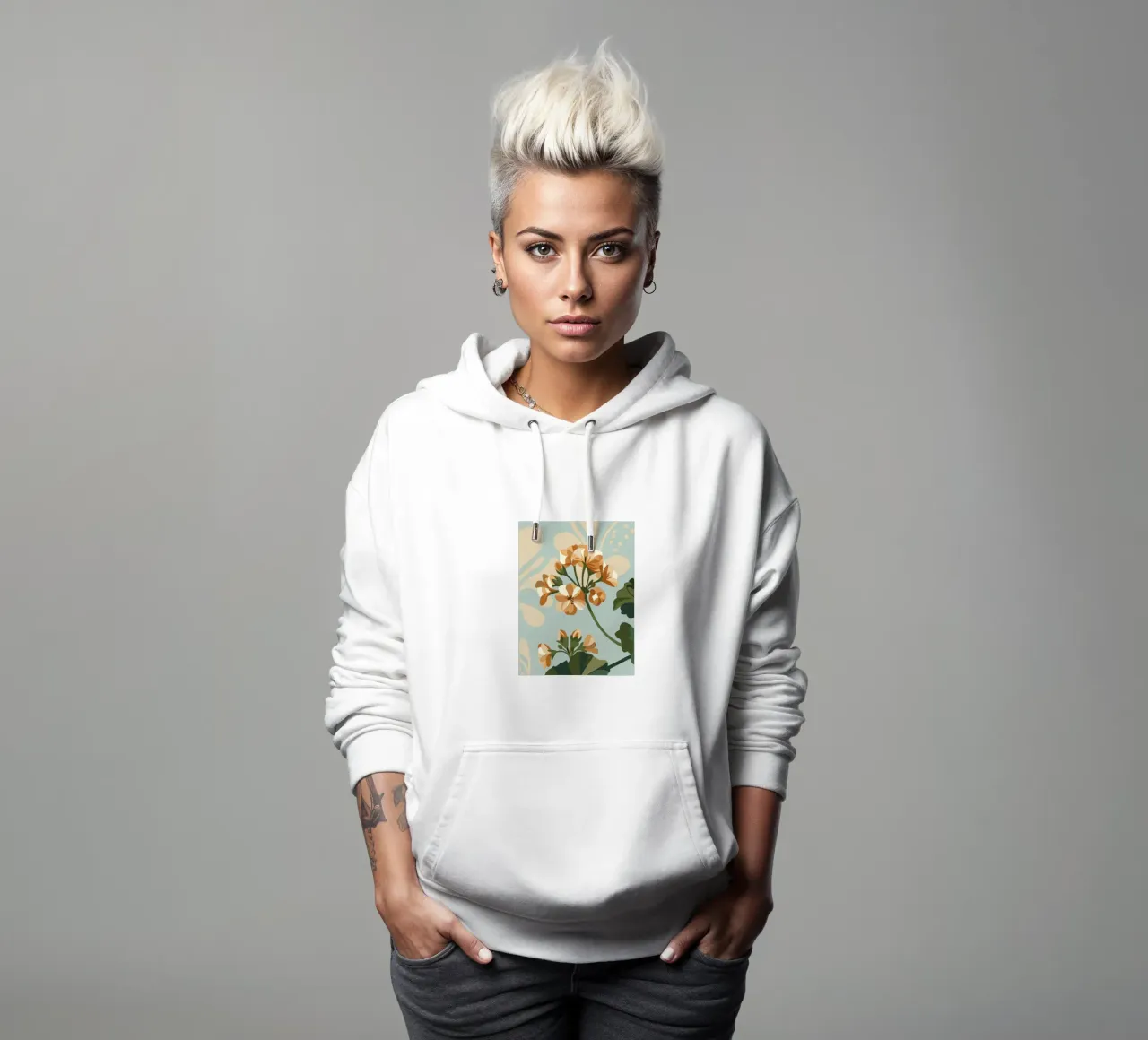 Geranium Flower hoodie by HAPPY SHOP