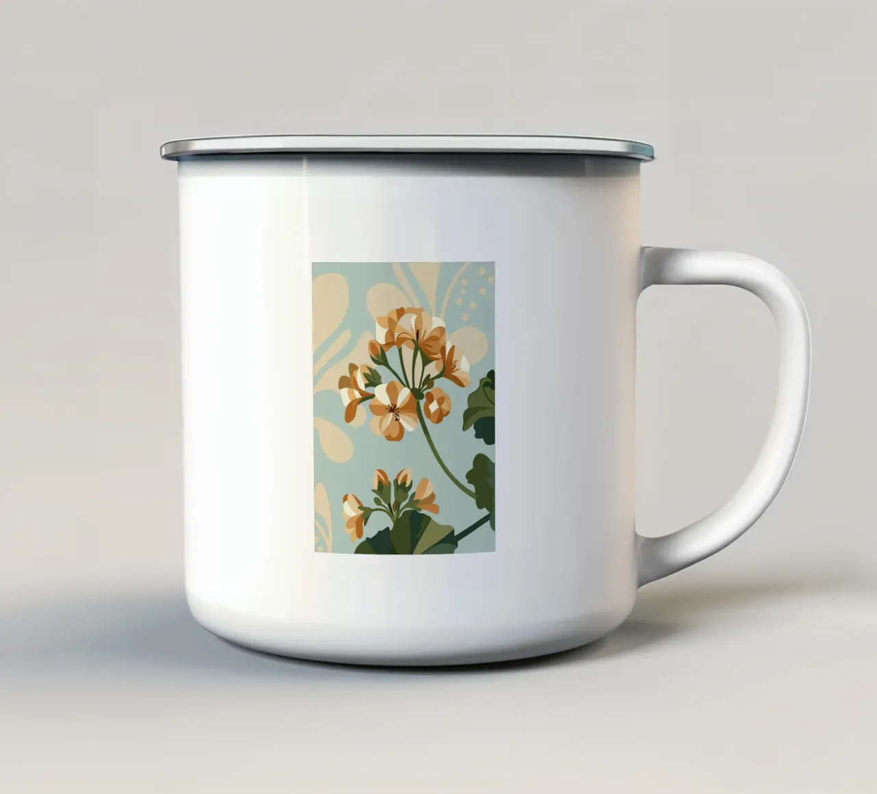 Fiore di geranio tazza in smalto da HAPPY SHOP