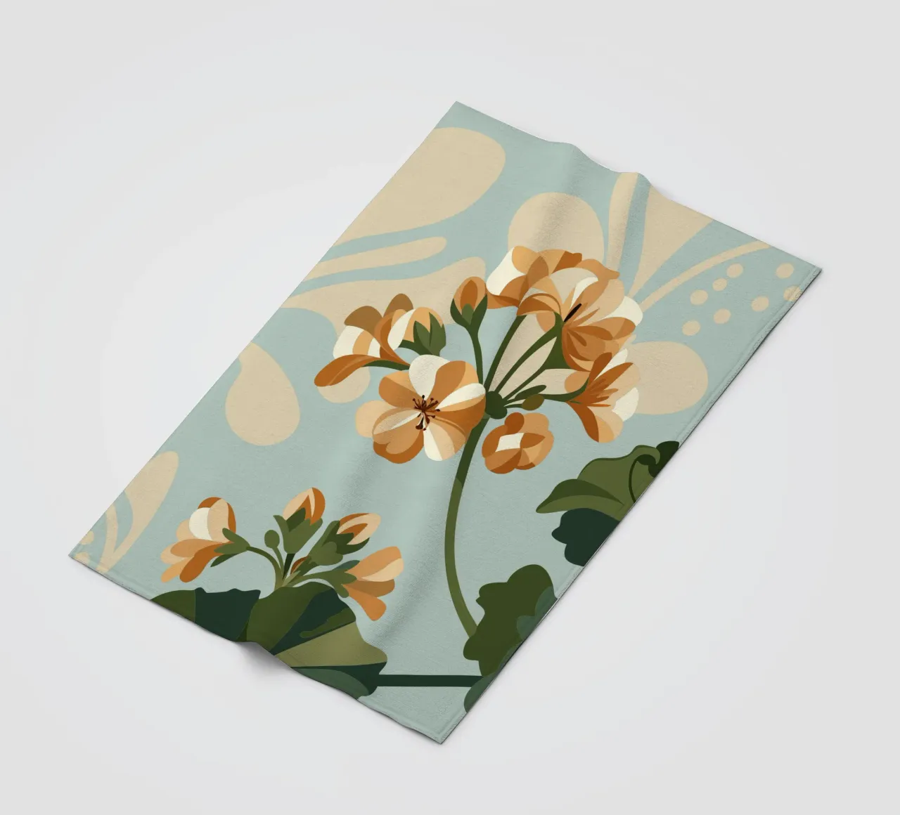 Geranium Flower fleece blanket by HAPPY SHOP