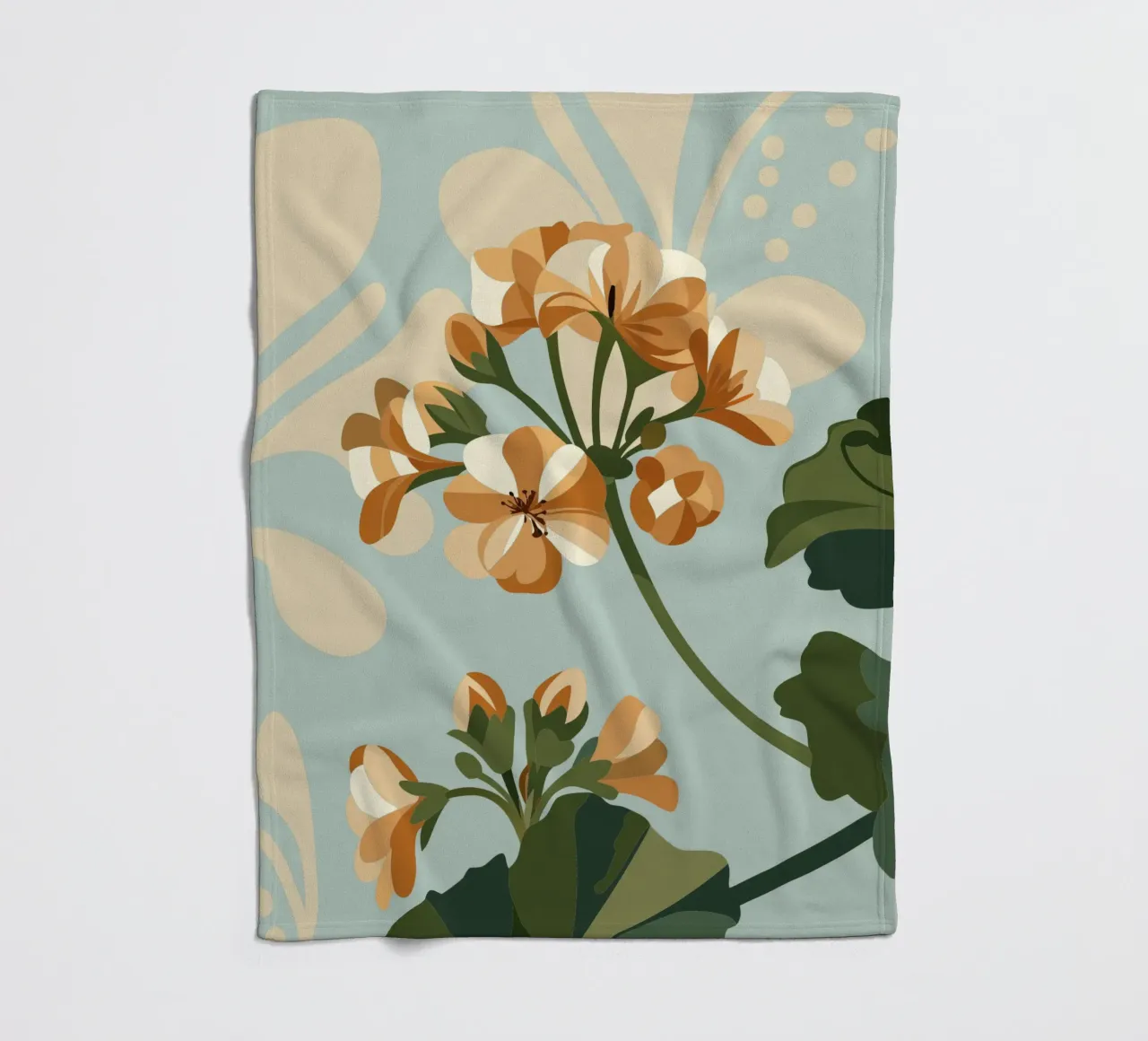 Geranium Flower fleece blanket by HAPPY SHOP