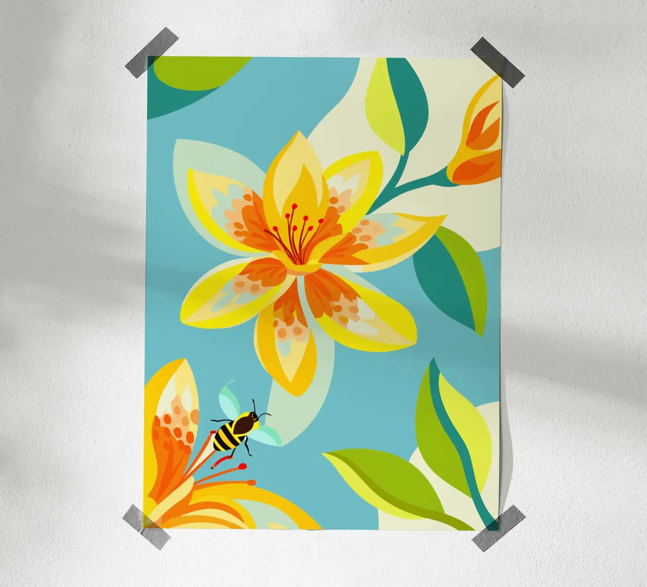 Fiore di Cananga poster con telaio in alluminio da HAPPY SHOP