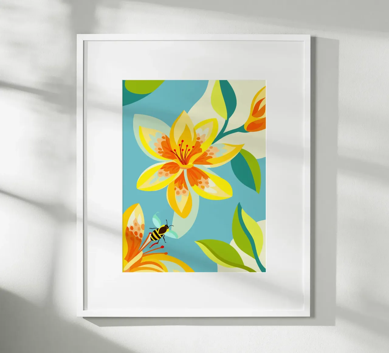 Fiore di Cananga poster con telaio in alluminio da HAPPY SHOP