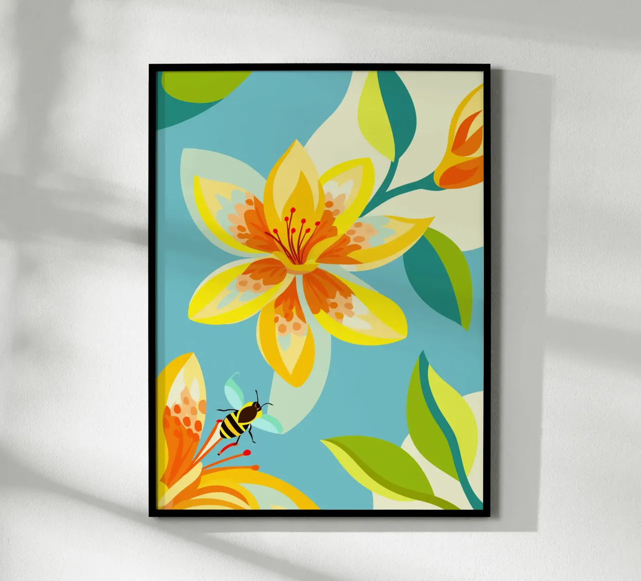 Fiore di Cananga poster con telaio in alluminio da HAPPY SHOP