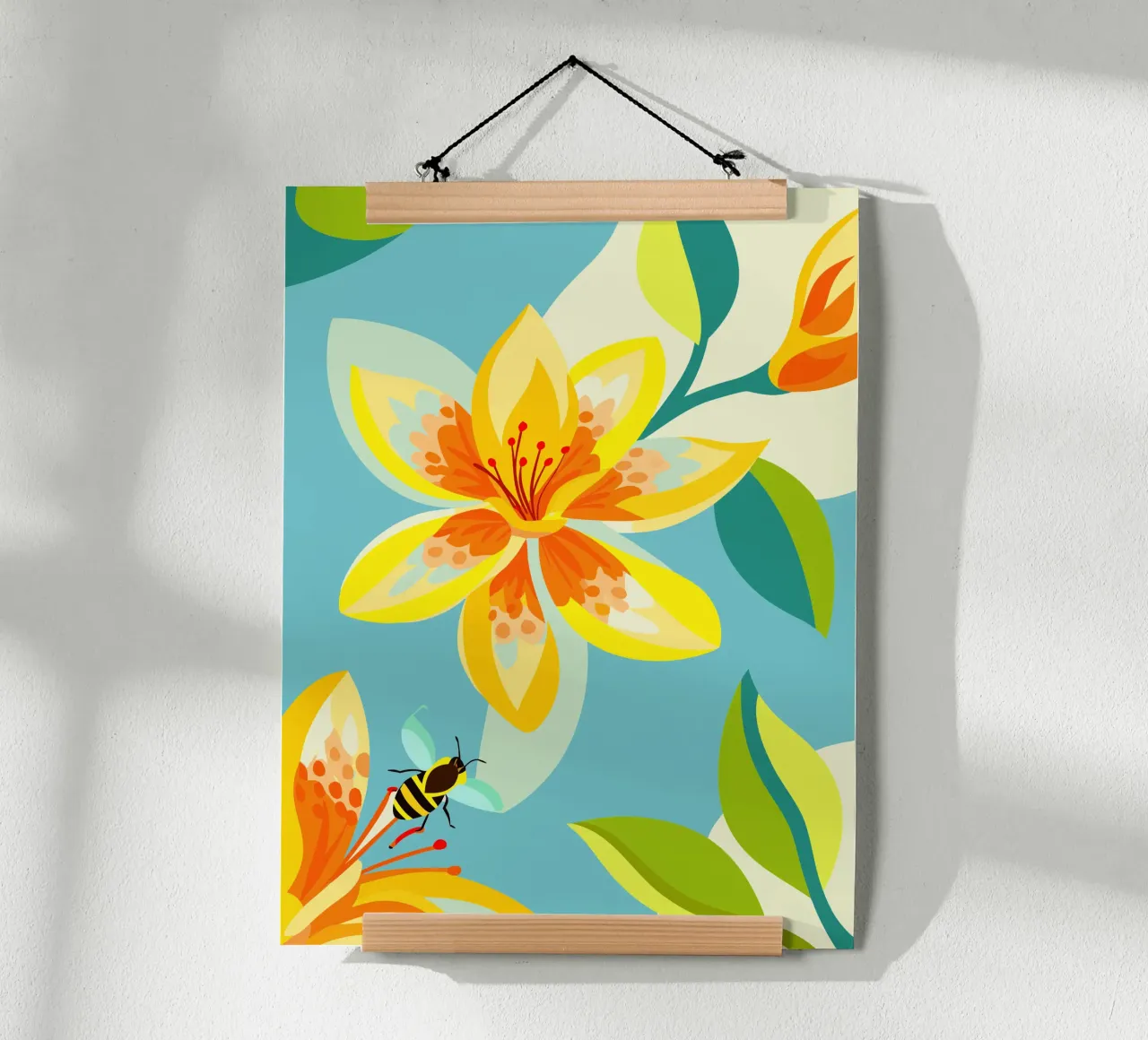 Fiore di Cananga poster con telaio in alluminio da HAPPY SHOP