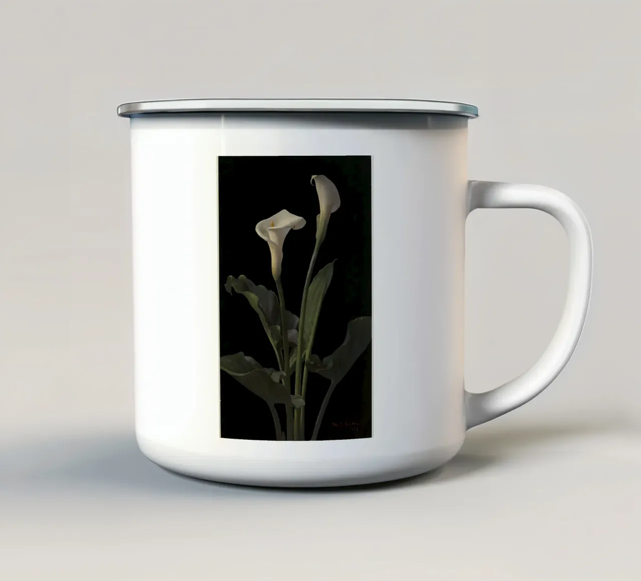 Calla lilies tazza in smalto da vintageshop