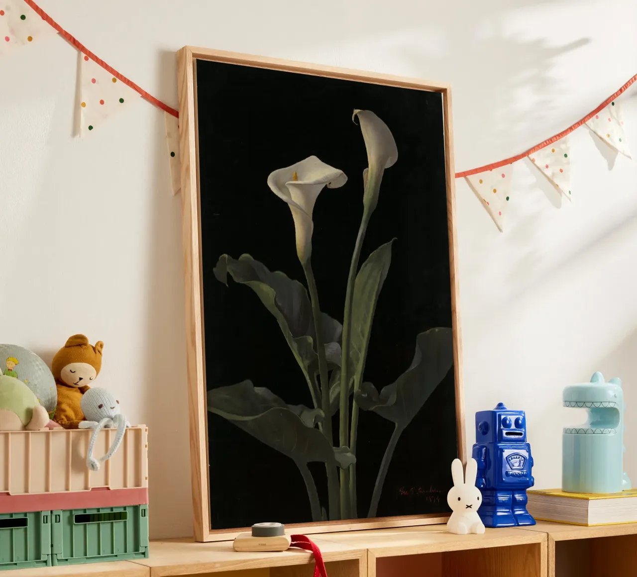 Calla lilies tela con Cornice a cassetta da vintageshop