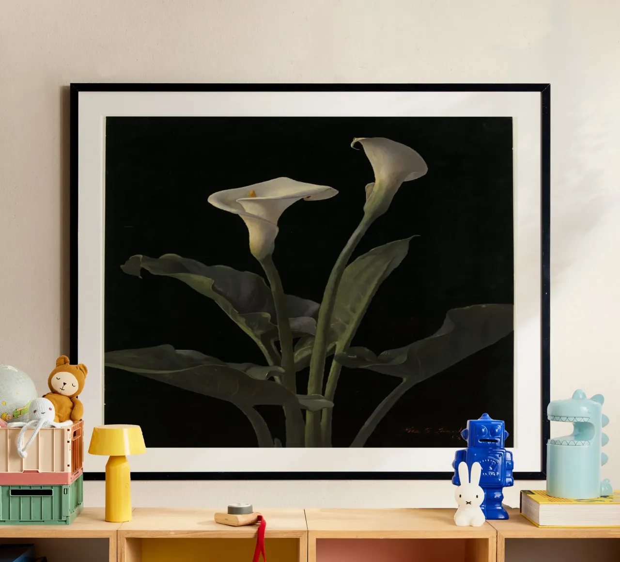 Calla lilies poster con telaio in plastica da vintageshop