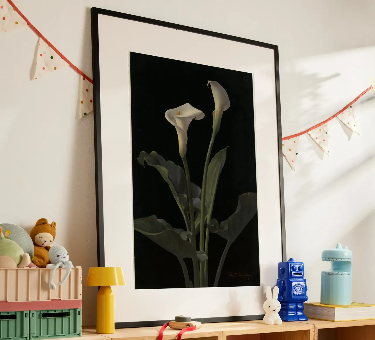 Calla lilies poster con telaio in plastica da vintageshop