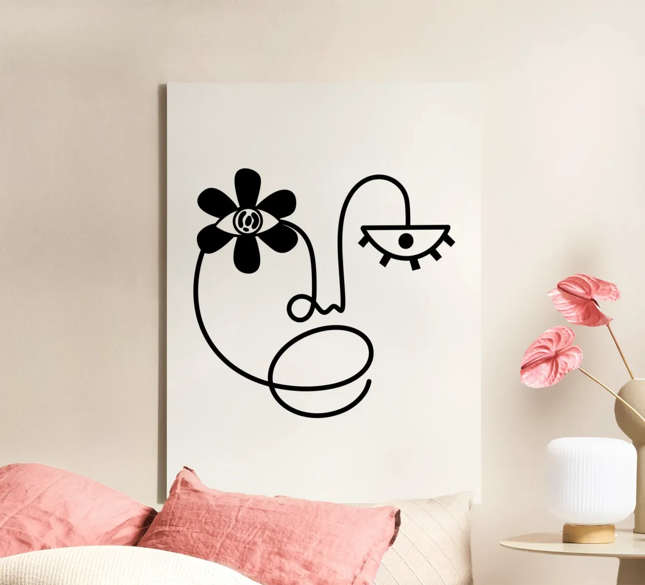Eye Bloom 2 tela con Cornice a cassetta da Shatha Al Dafai