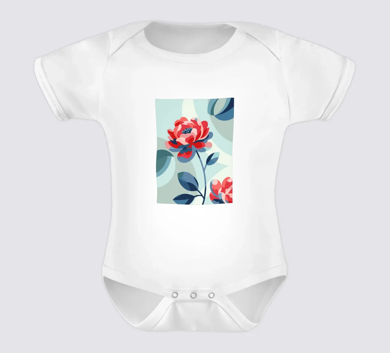 Peonies short-sleeve baby romper by HAPPY SHOP