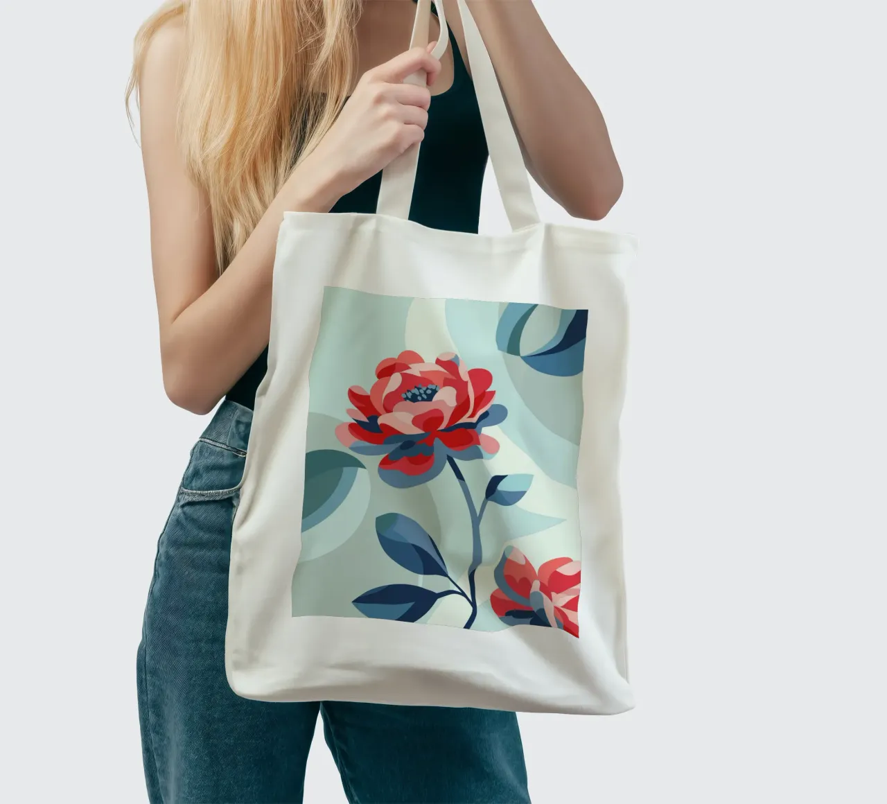 Peonie borsa in juta da HAPPY SHOP