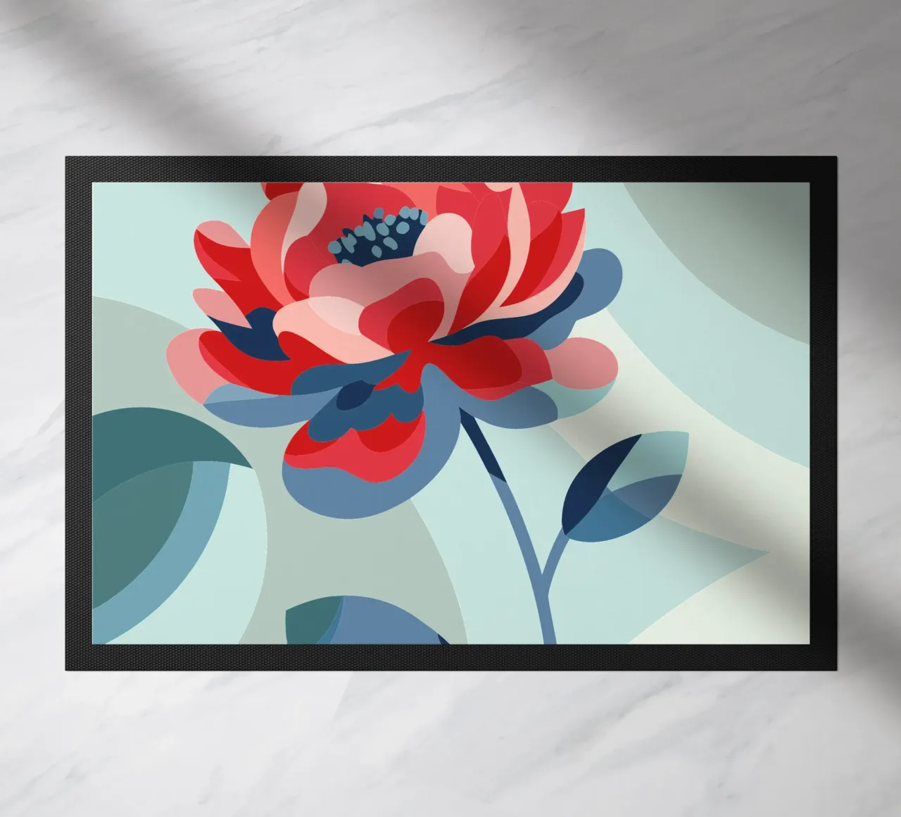 Peonies doormat by HAPPY SHOP