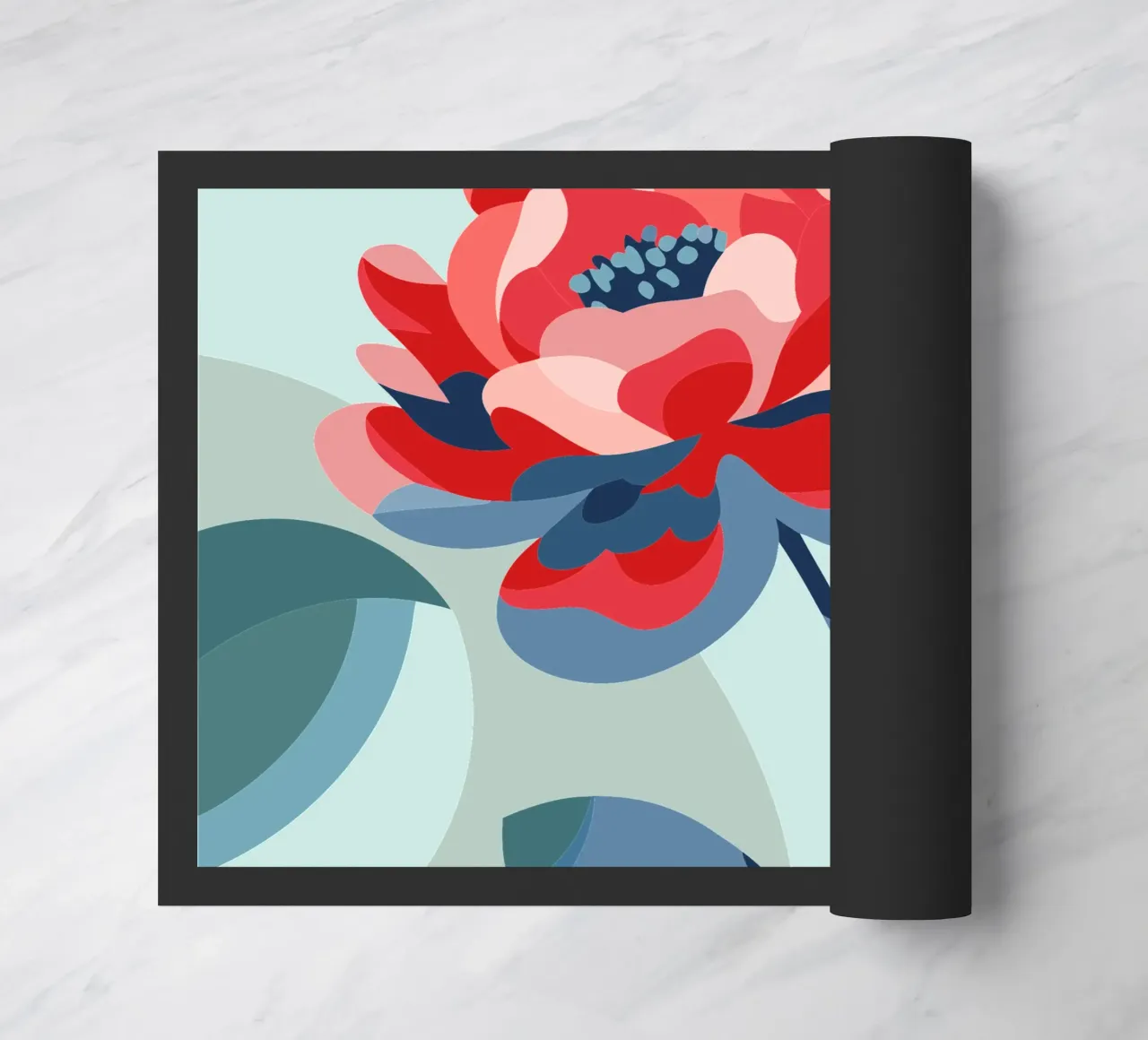 Peonies doormat by HAPPY SHOP