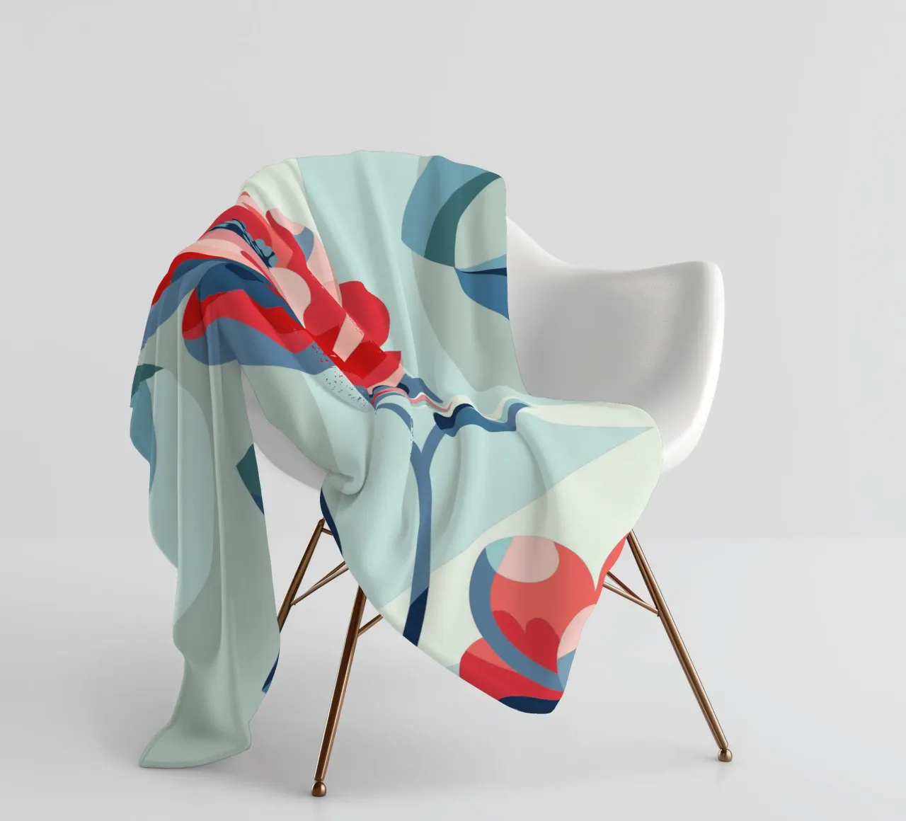 Peonies fleece blanket by HAPPY SHOP