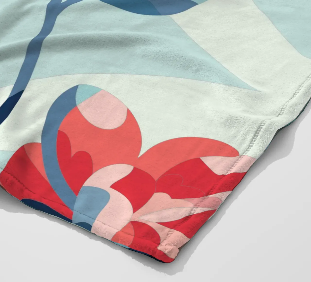 Peonies fleece blanket by HAPPY SHOP