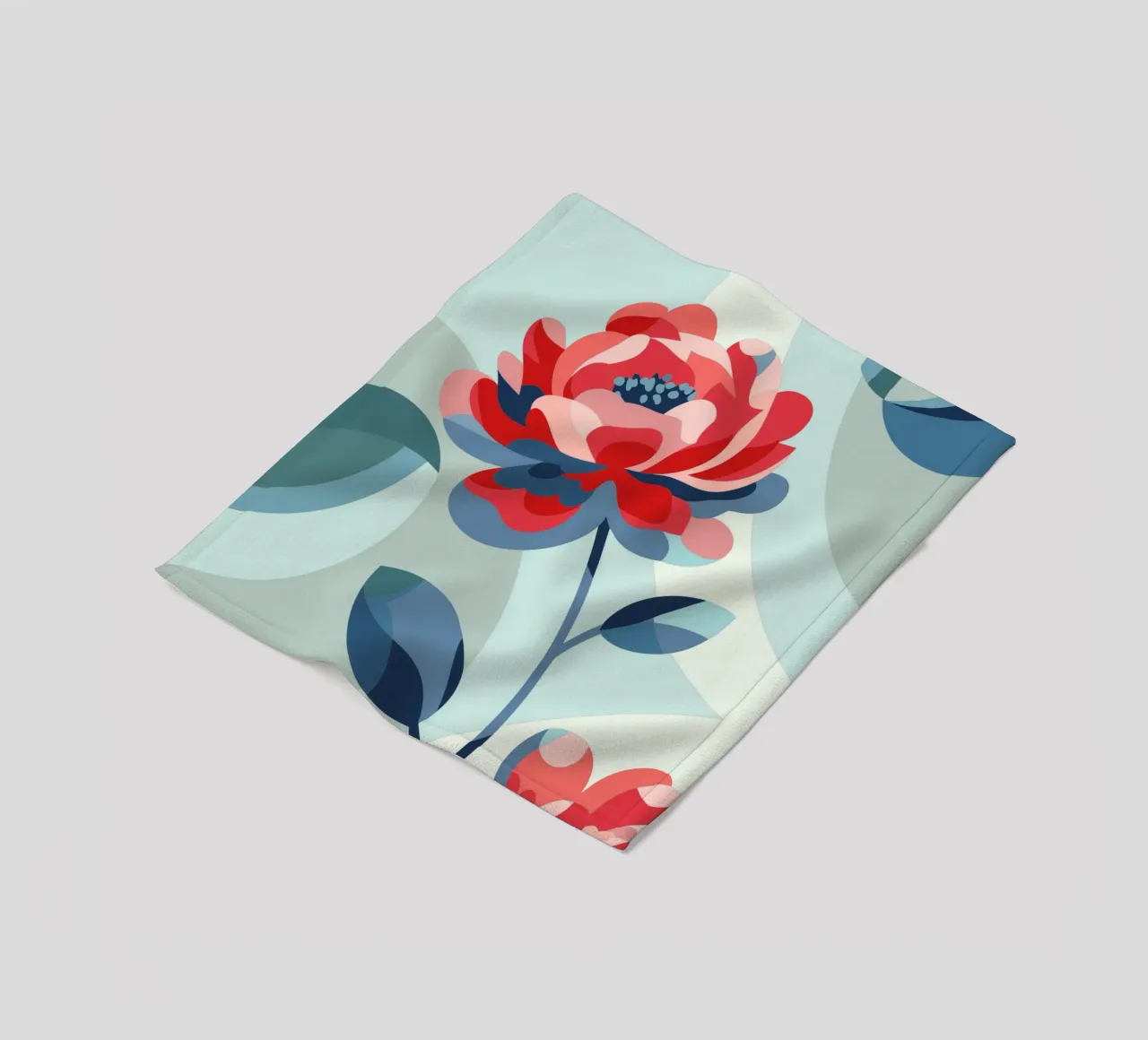 Peonies fleece blanket by HAPPY SHOP