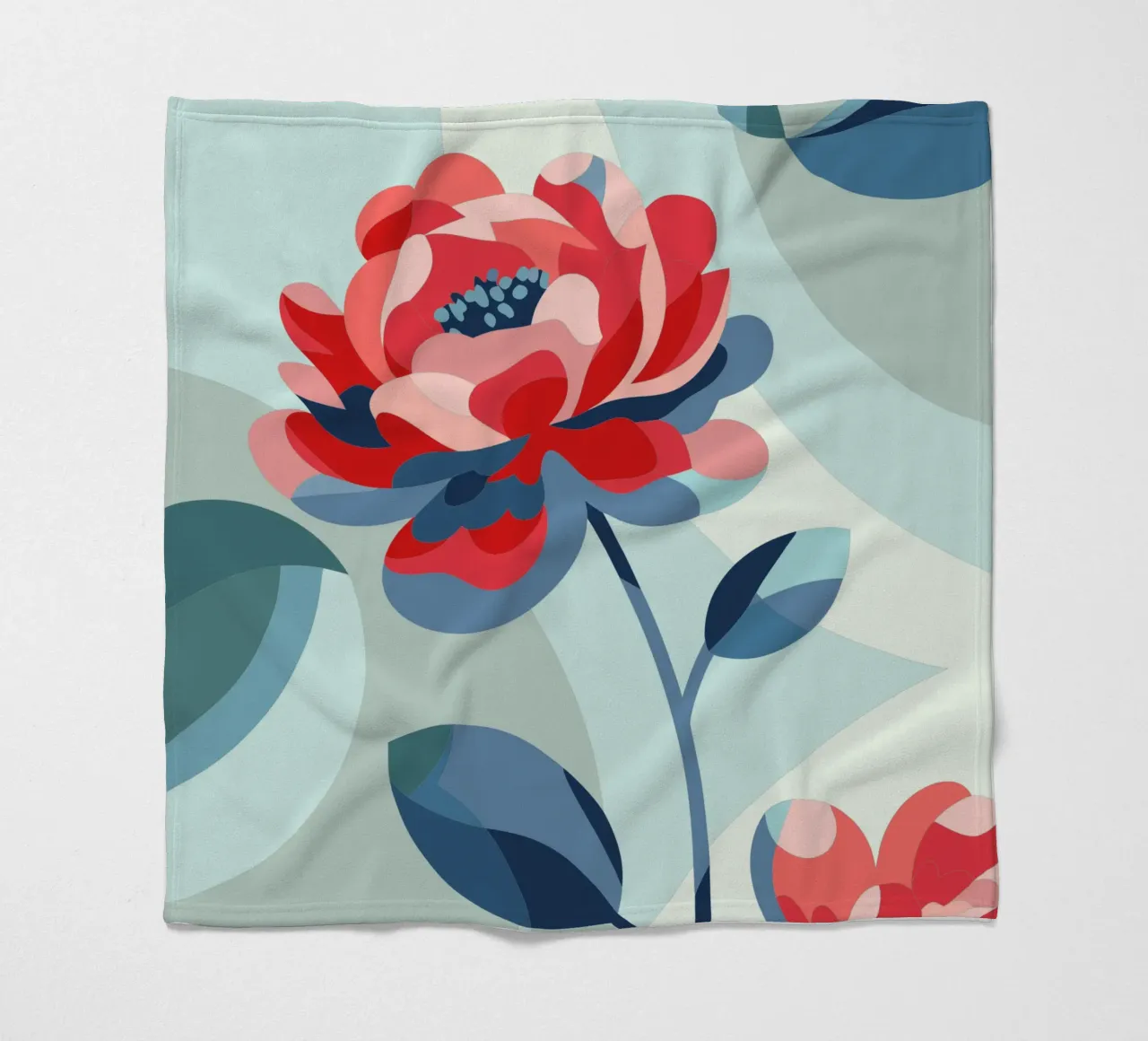 Peonies fleece blanket by HAPPY SHOP
