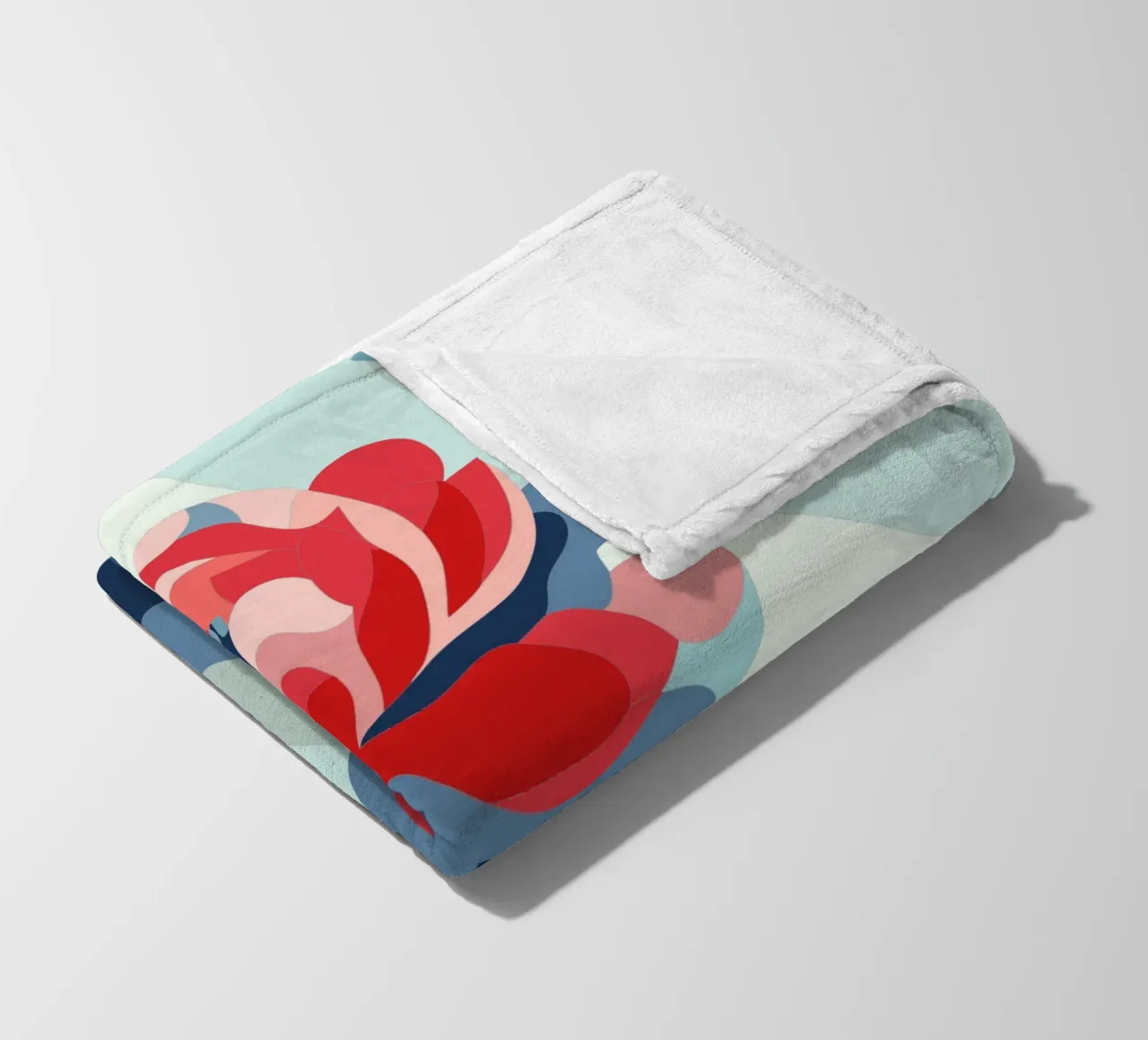 Peonies fleece blanket by HAPPY SHOP