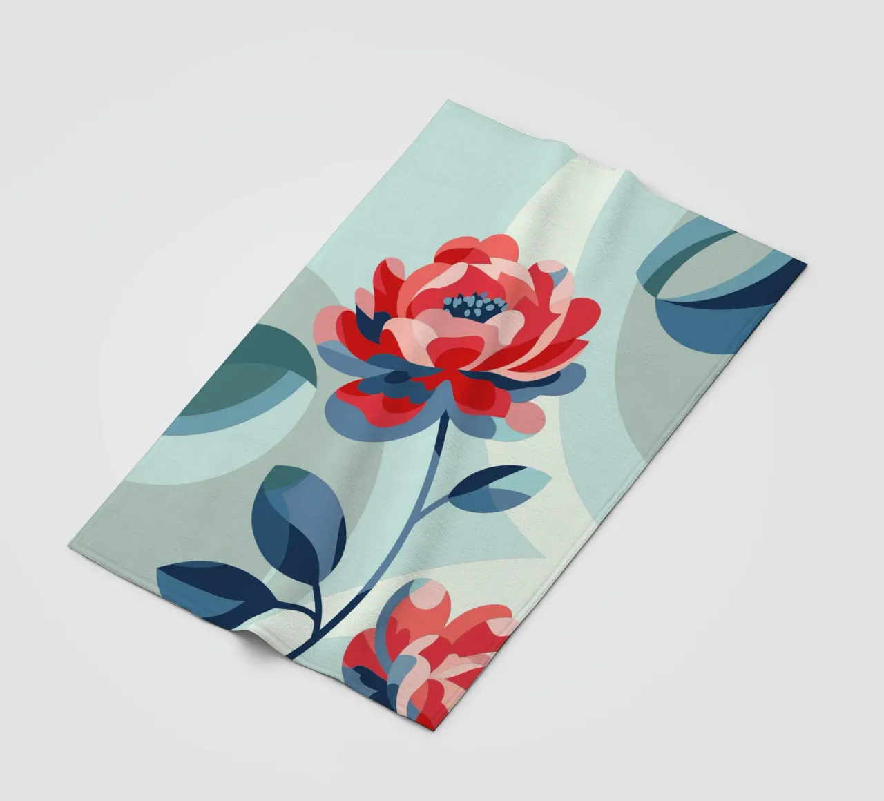 Peonies fleece blanket by HAPPY SHOP