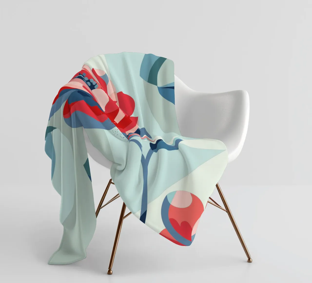 Peonies fleece blanket by HAPPY SHOP