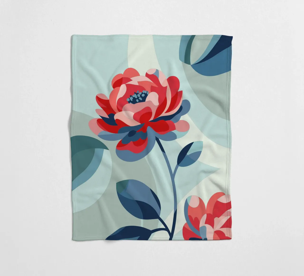 Peonies fleece blanket by HAPPY SHOP