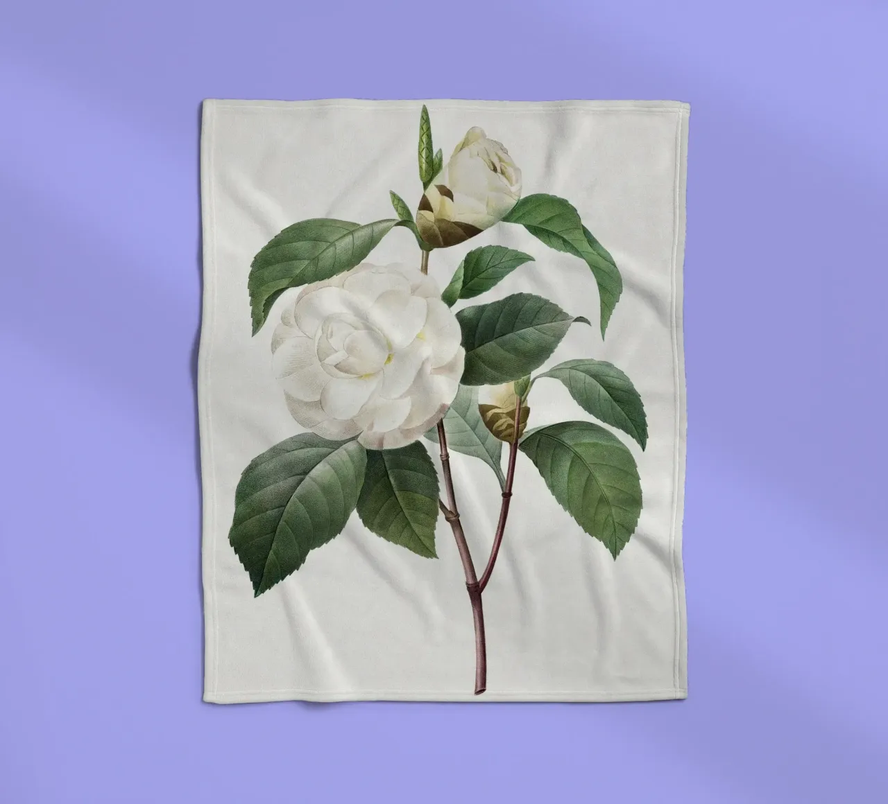 White Camellia coperta in pile da vintageshop