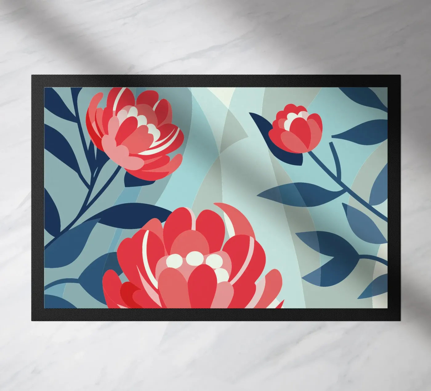 Peonies doormat by HAPPY SHOP
