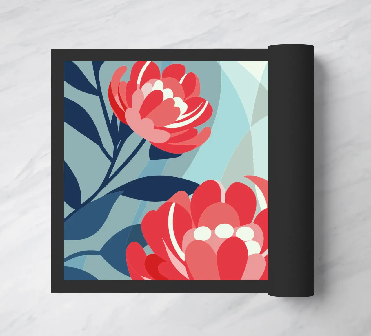 Peonies doormat by HAPPY SHOP