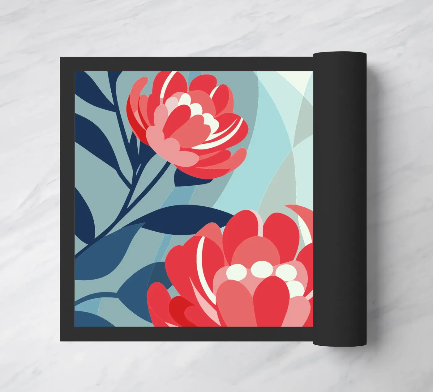 Peonies doormat by HAPPY SHOP