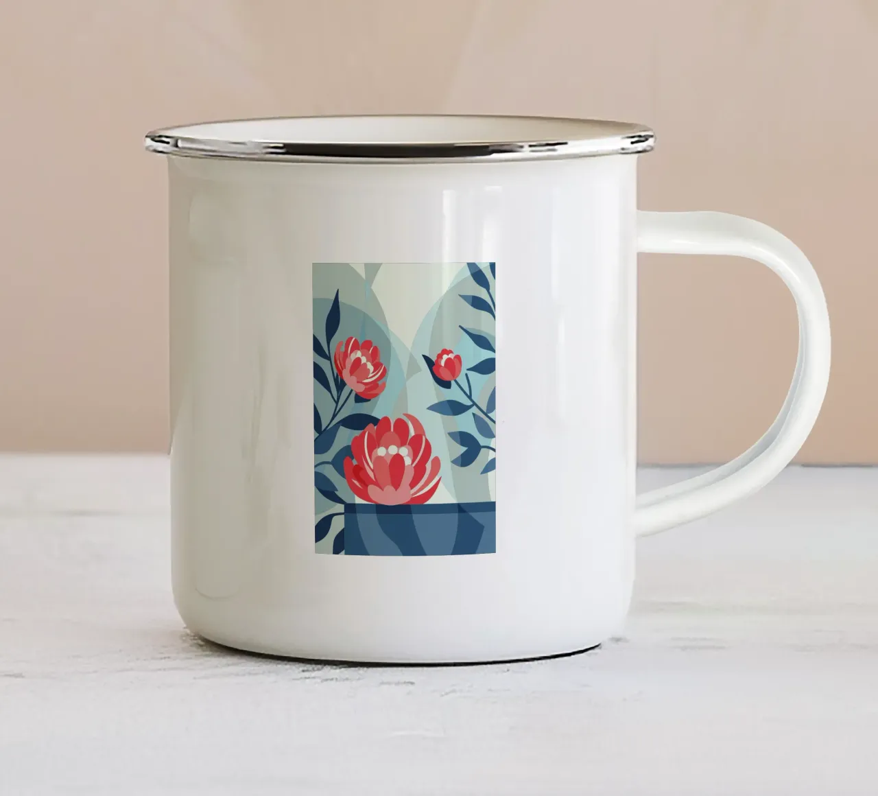 Peonie tazza in smalto da HAPPY SHOP