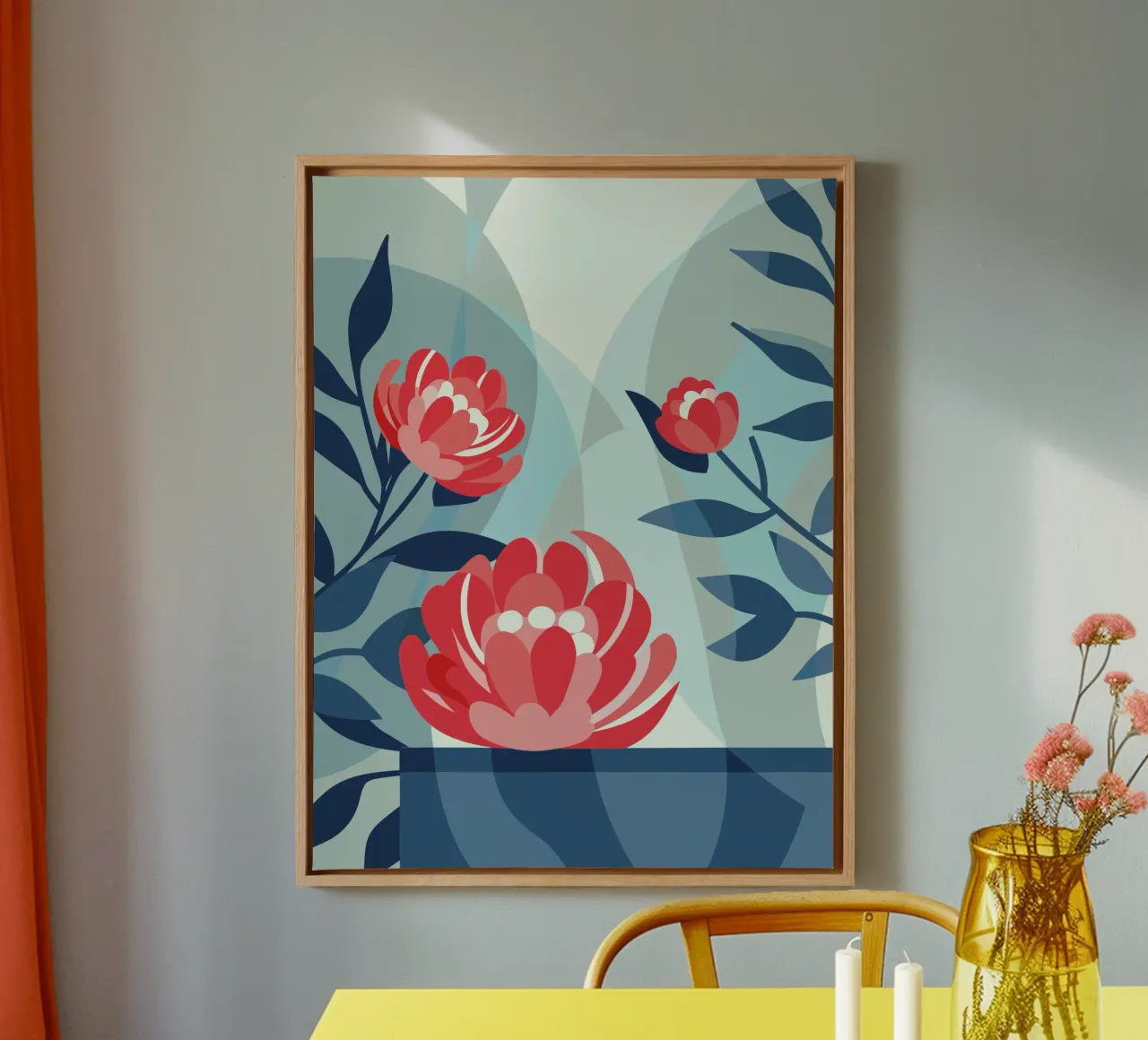 Peonie tela con Cornice a cassetta da HAPPY SHOP