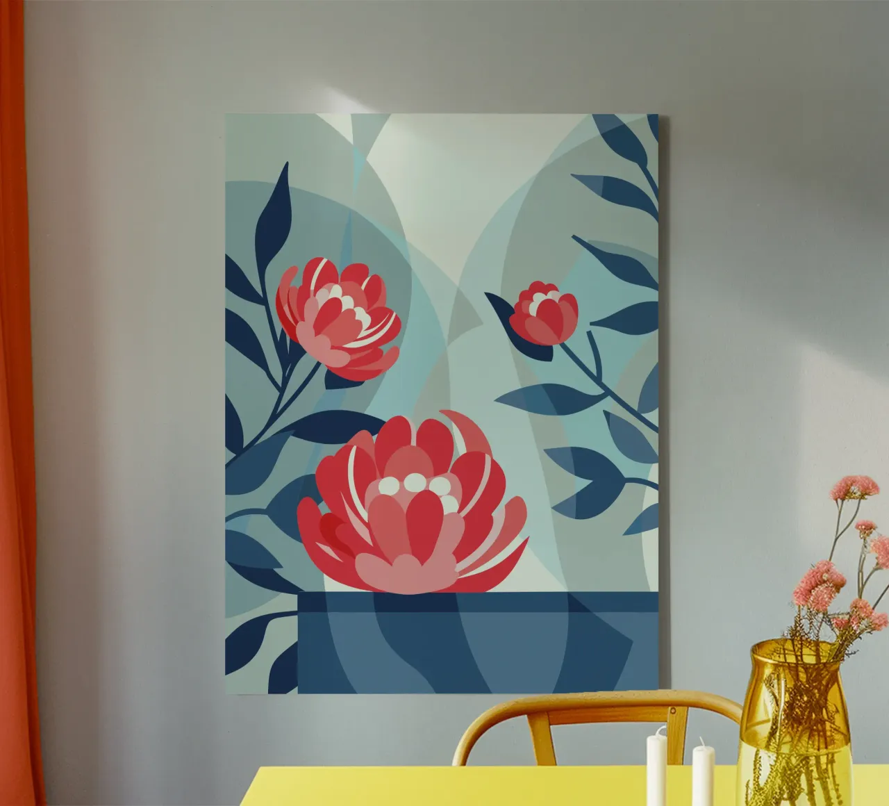 Peonie tela con Cornice a cassetta da HAPPY SHOP
