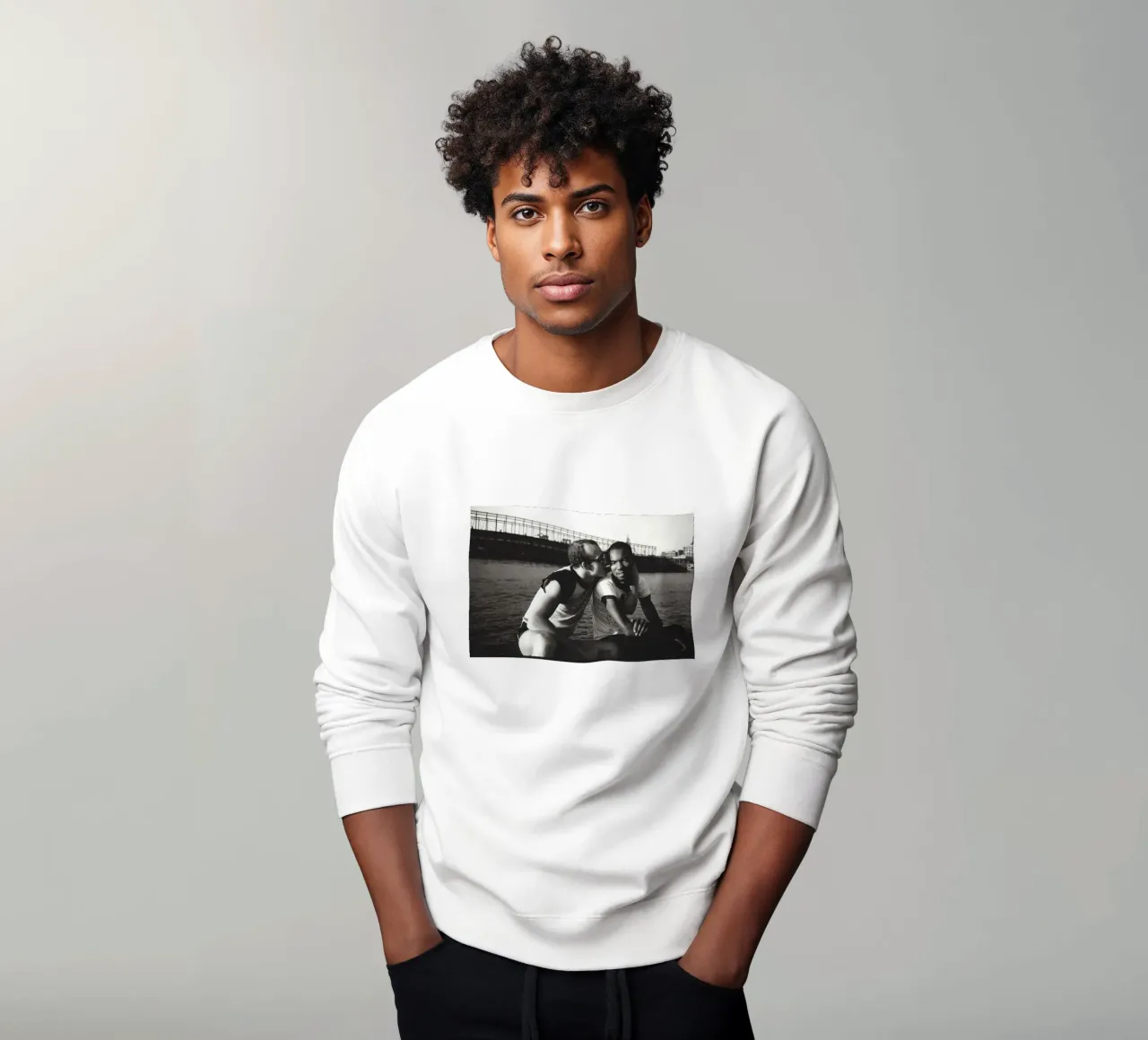 Keith Haring y Juan Debose en el Piers Photograph sudadera de grime shop