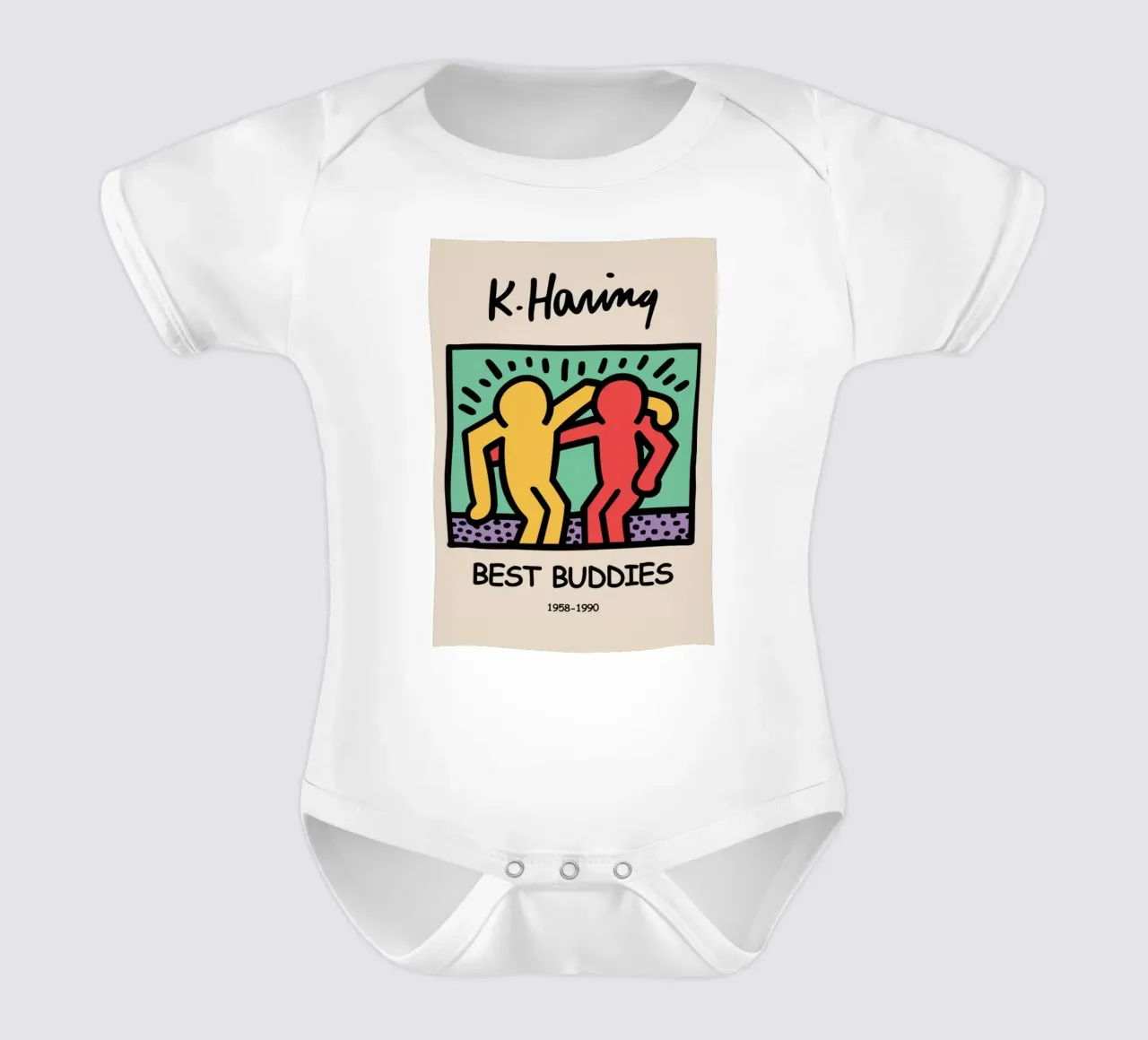 I migliori amici di Keith Haring body neonato maniche corte da grime shop
