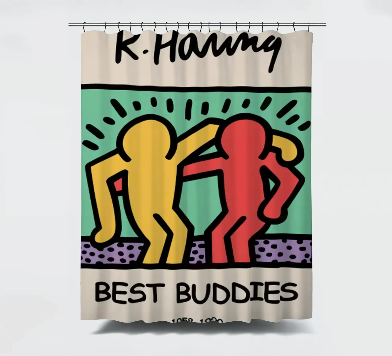 I migliori amici di Keith Haring tenda da doccia da grime shop