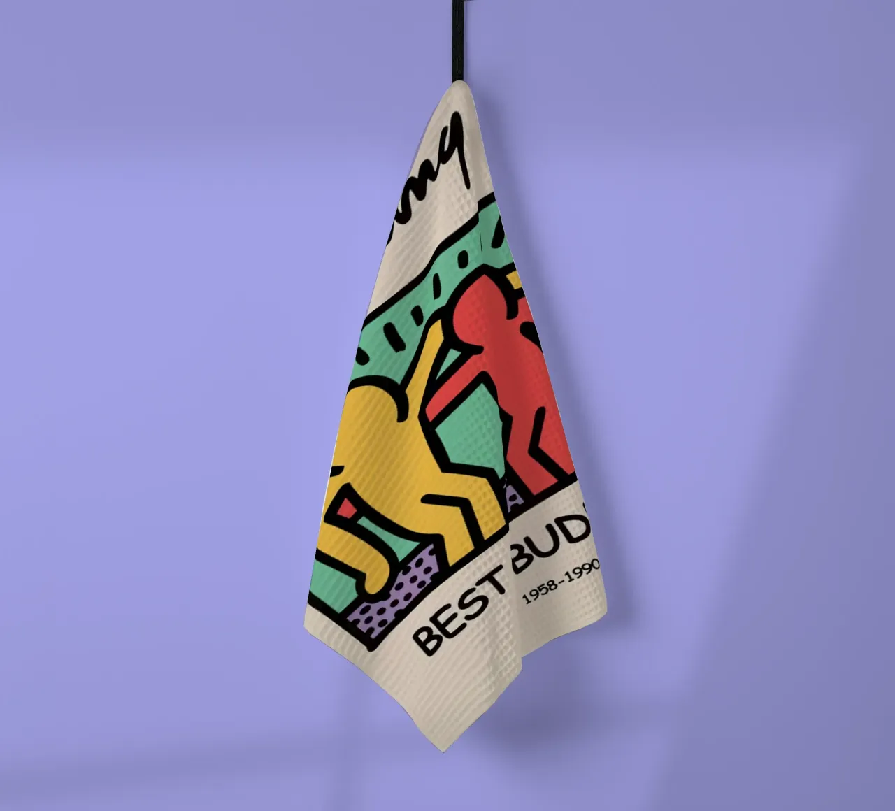 I migliori amici di Keith Haring canovaccio da cucina da grime shop