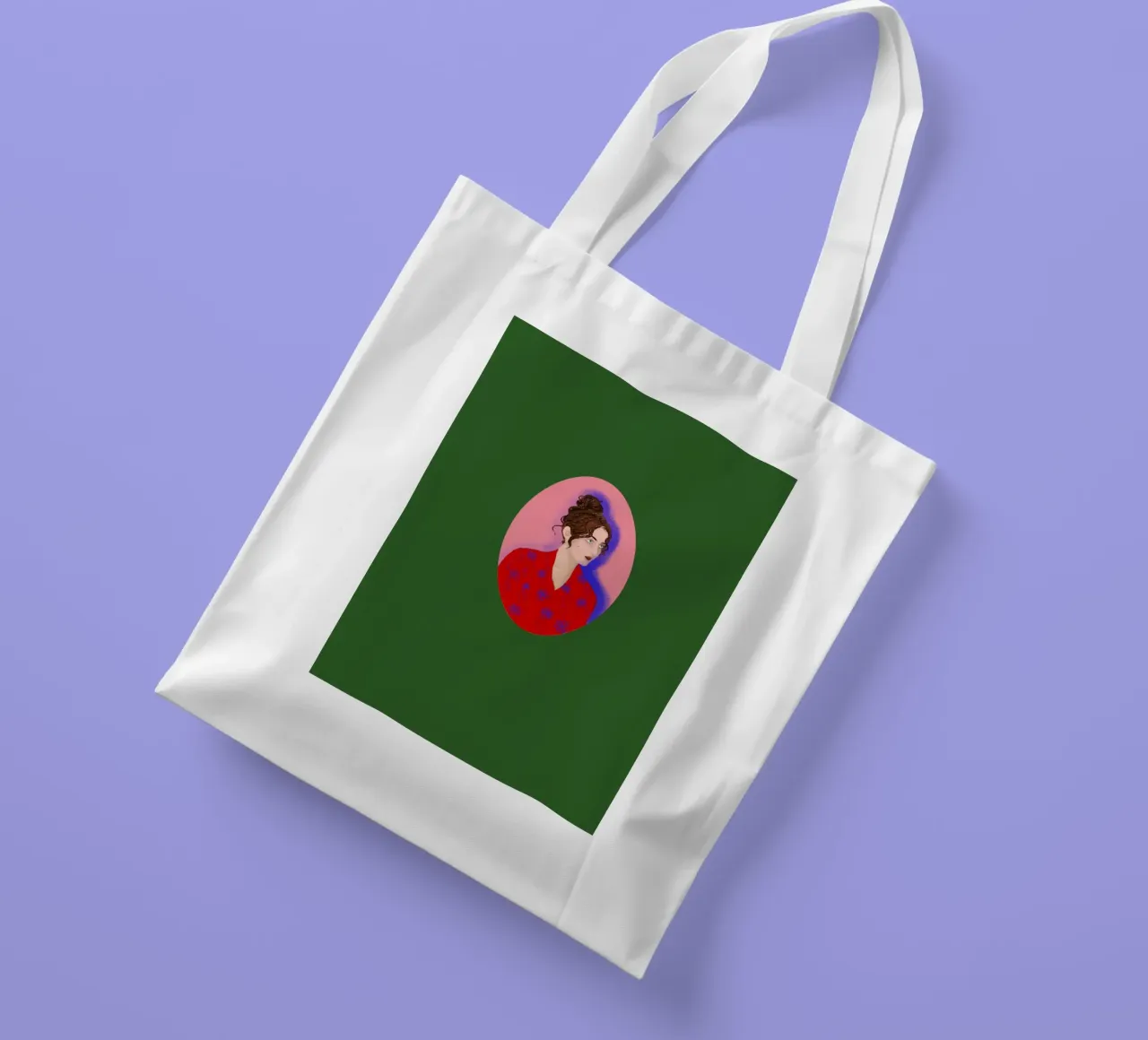 Signora in rosso borsa in juta da LaraLiliana Design