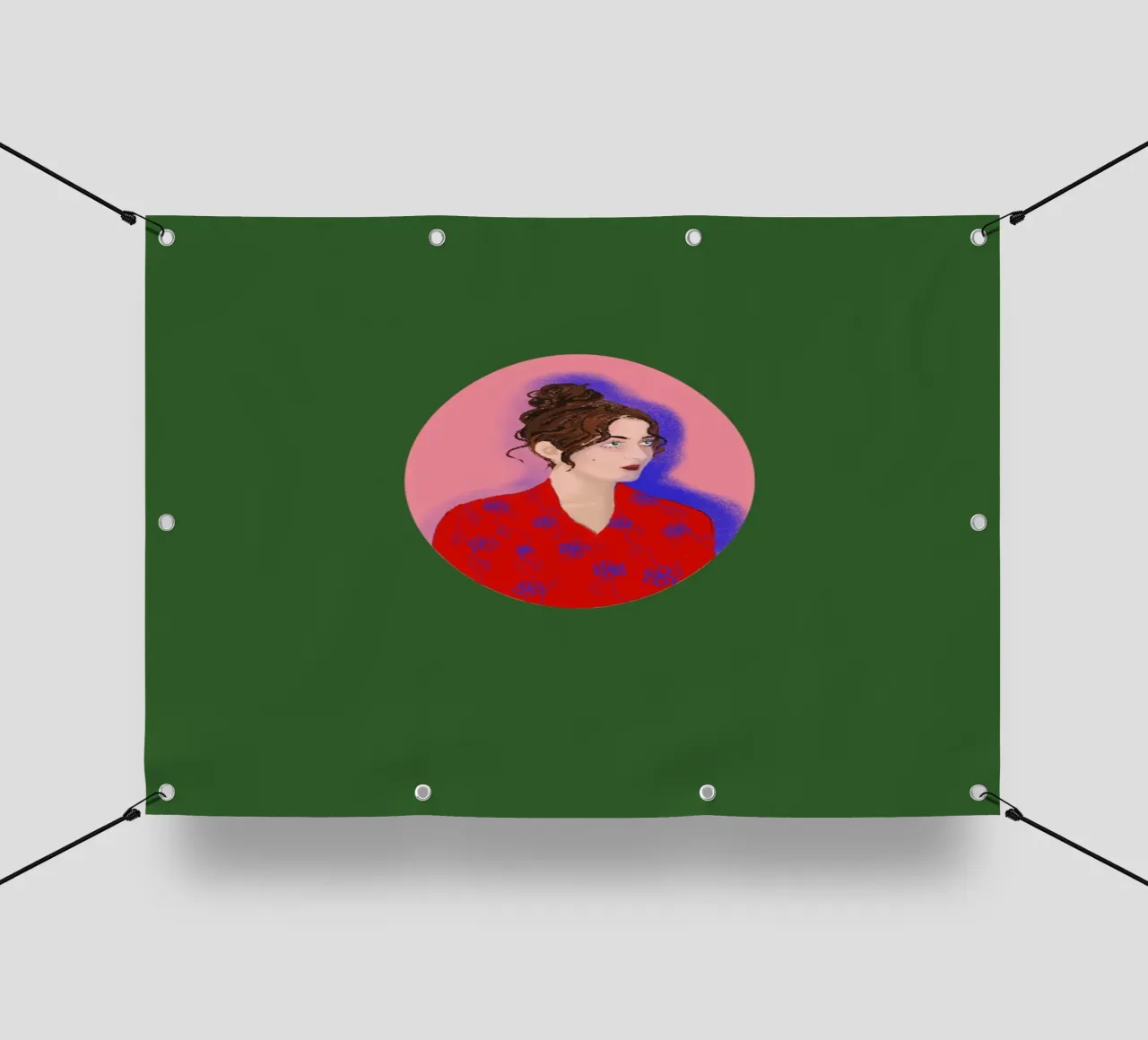 Signora in rosso telo in pvc da LaraLiliana Design