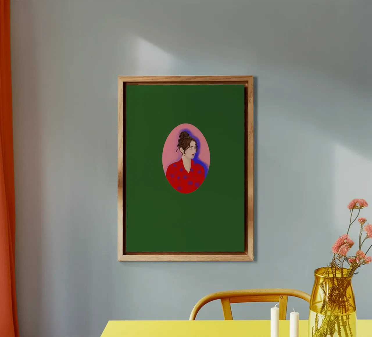 Signora in rosso alluminio dibond da LaraLiliana Design