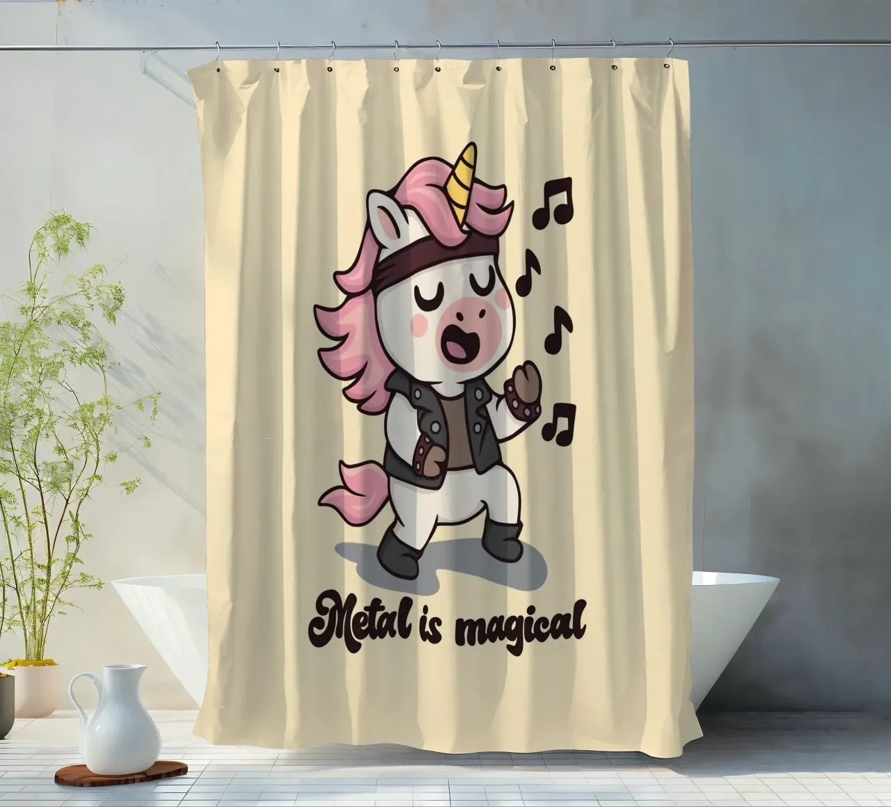 Il metallo è magico tenda da doccia da Loobs