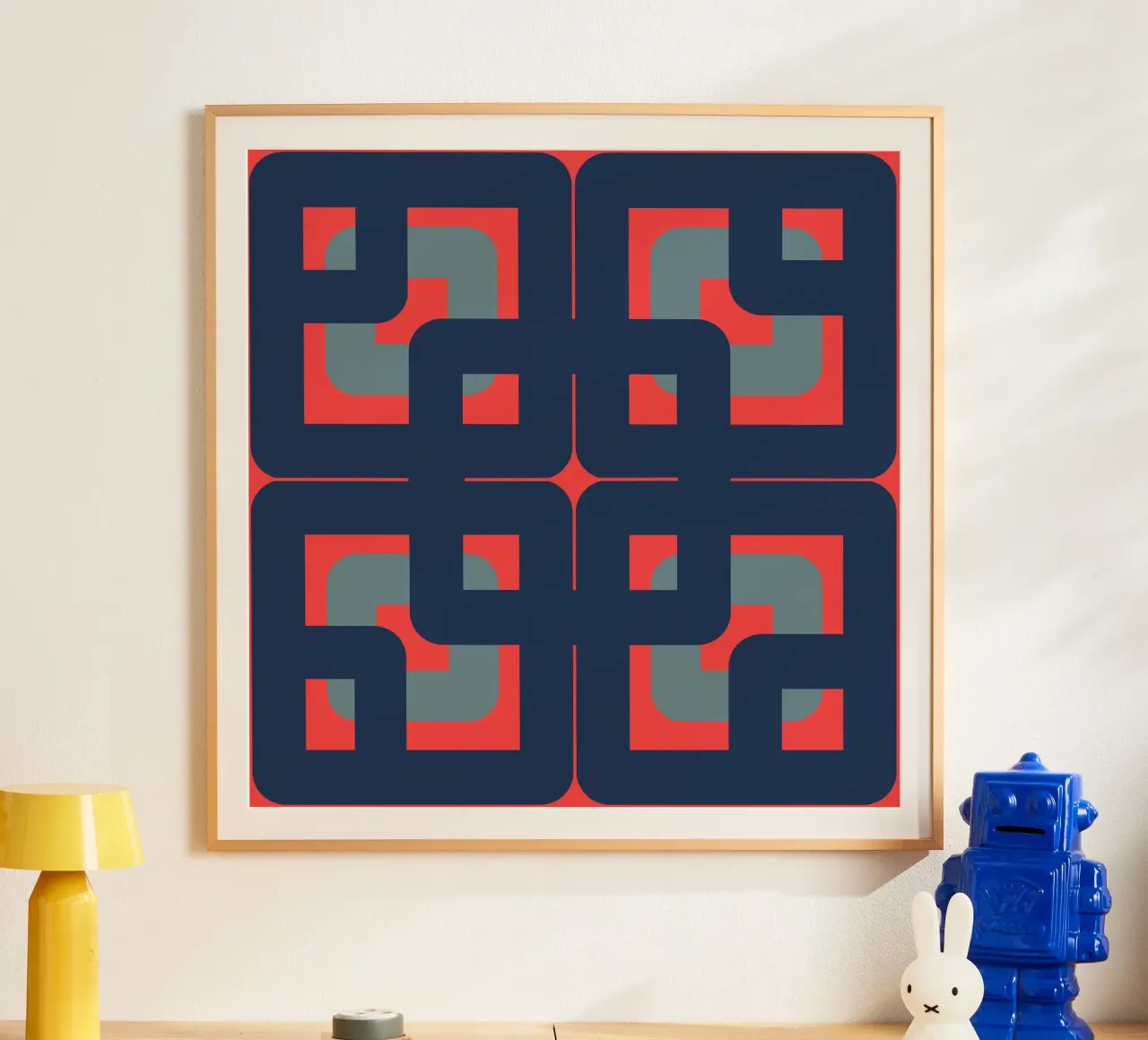 Anni '60 Tessuto n2 poster con telaio in alluminio da LaylaOzHome