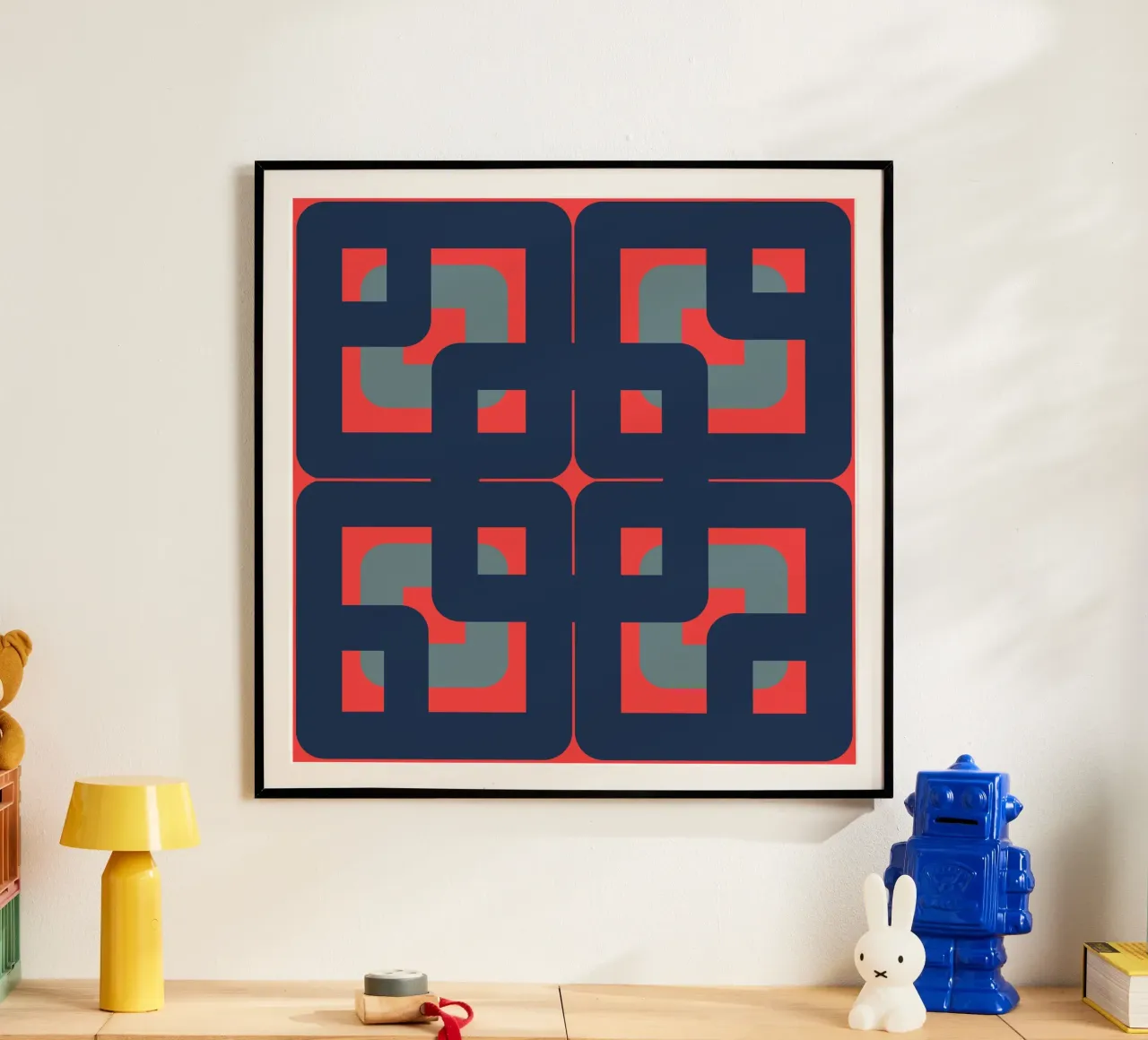 Anni '60 Tessuto n2 poster con telaio in alluminio da LaylaOzHome