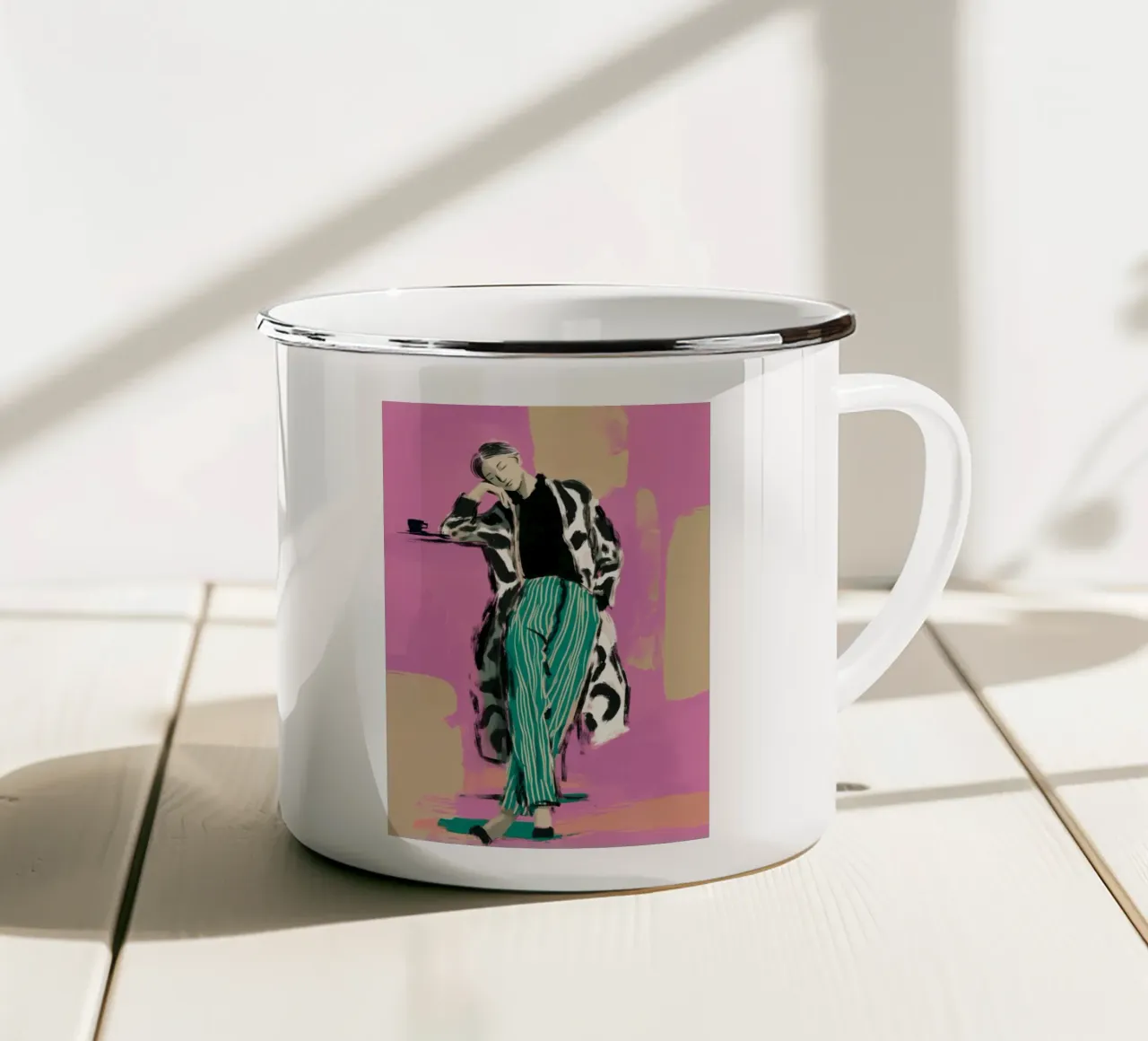 Coffee Between Thoughts tazza in smalto da Clara August