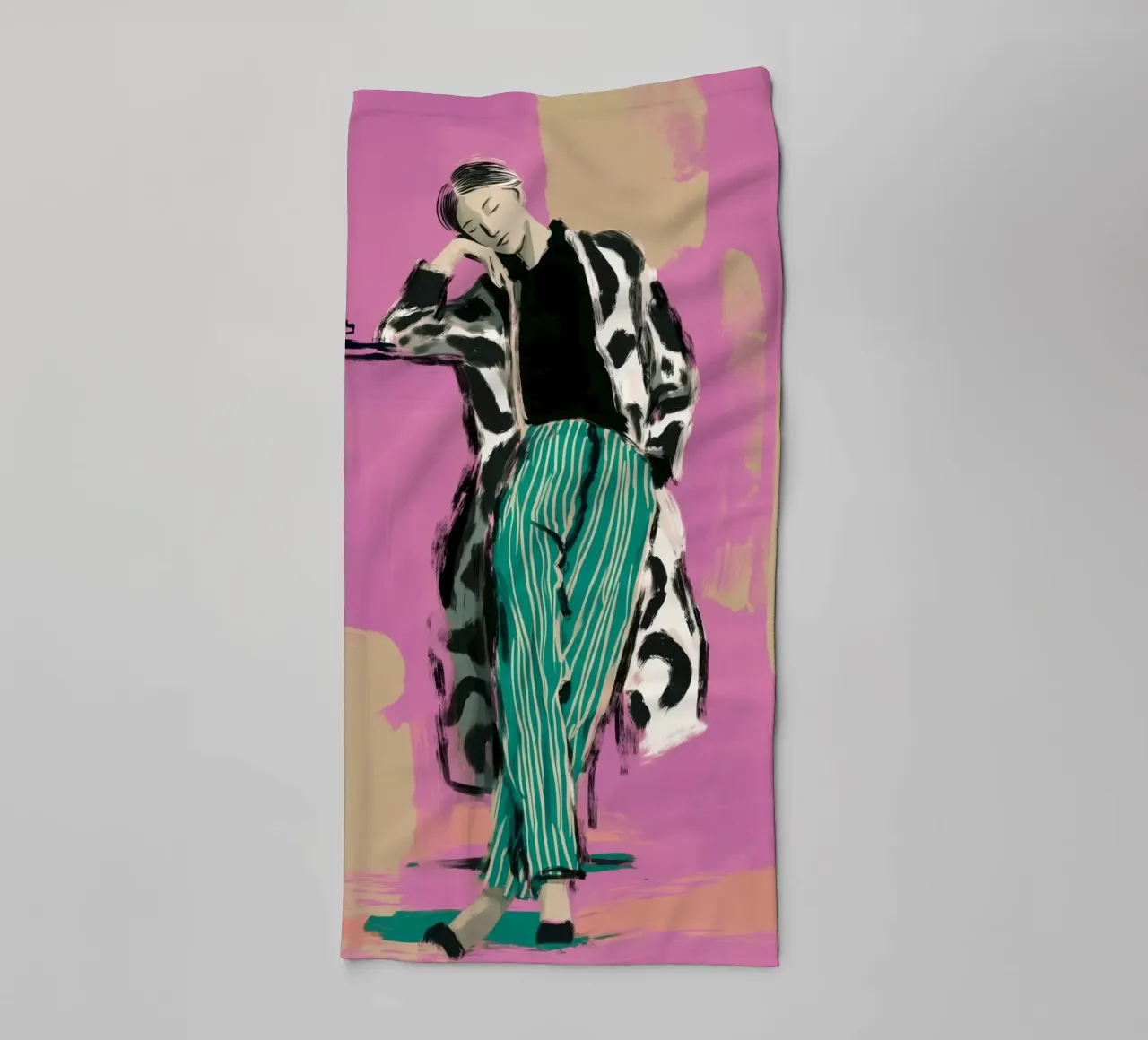 Coffee Between Thoughts towel by Clara August