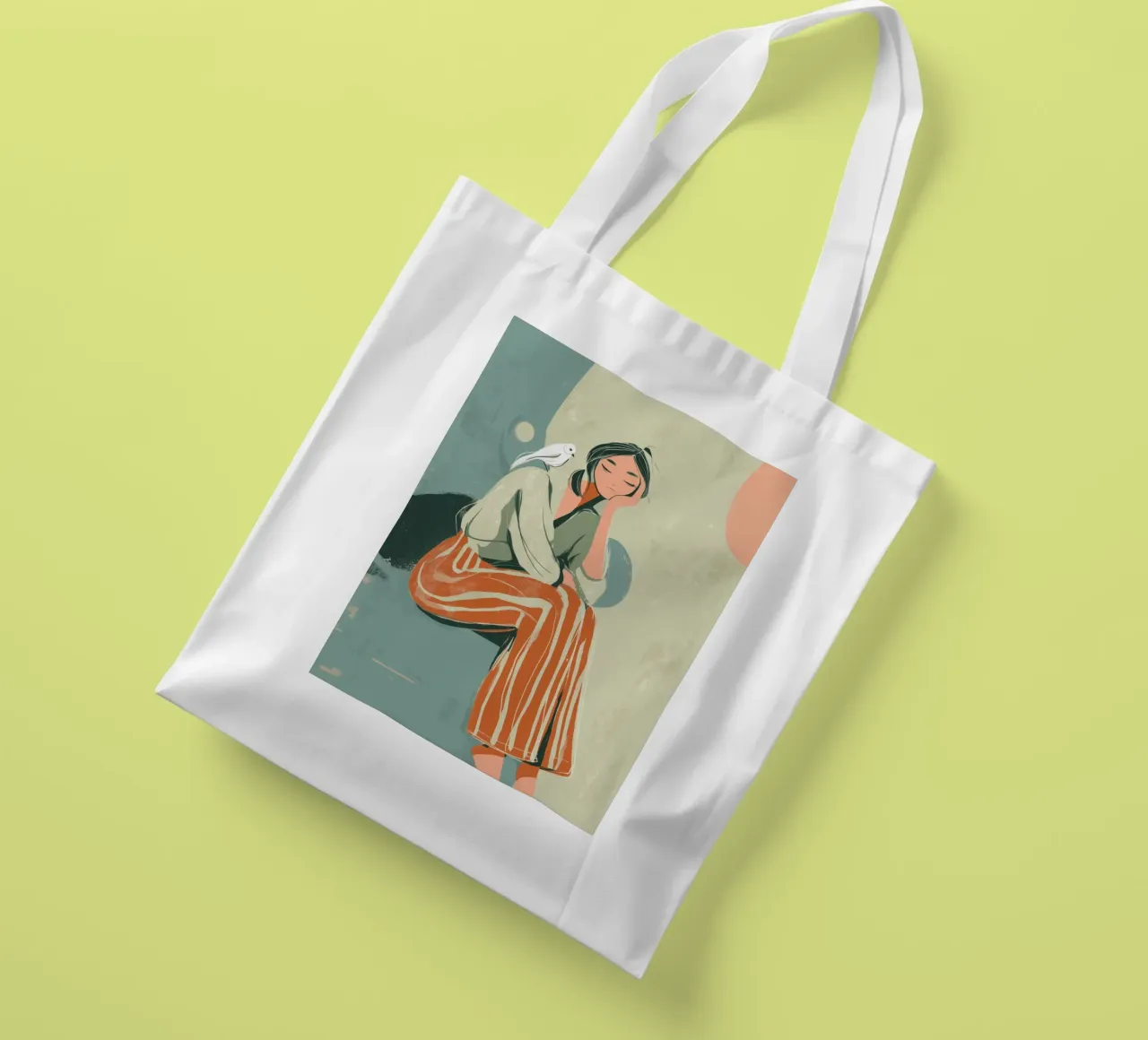 Feather and Thought borsa in juta da Clara August